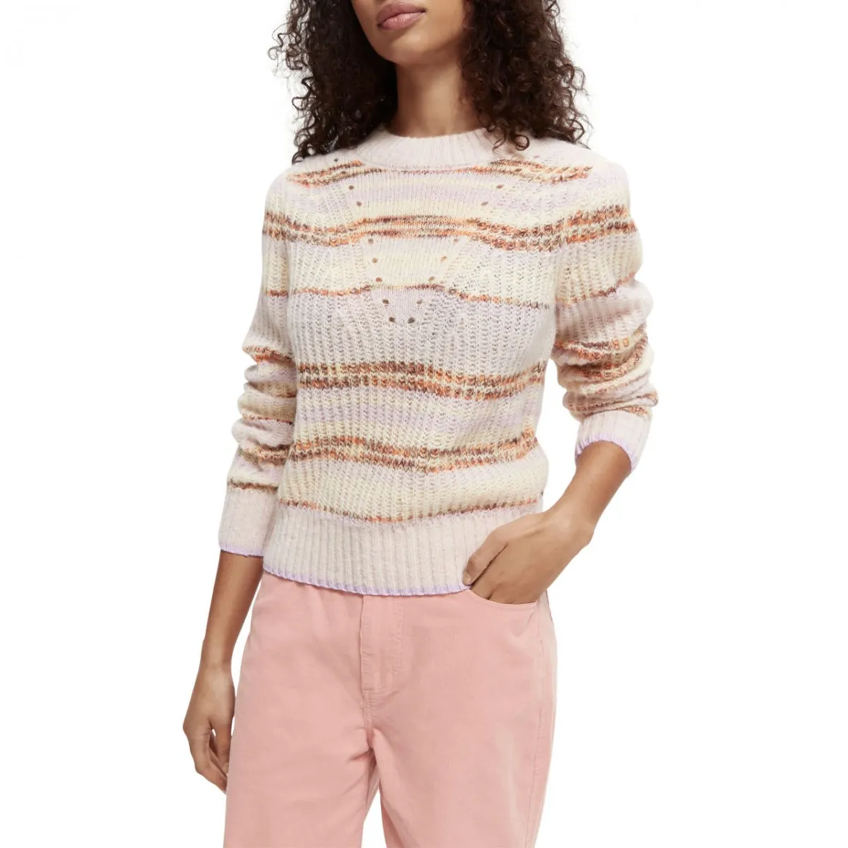 Maglione Con Maniche A Sbuffo, Viola