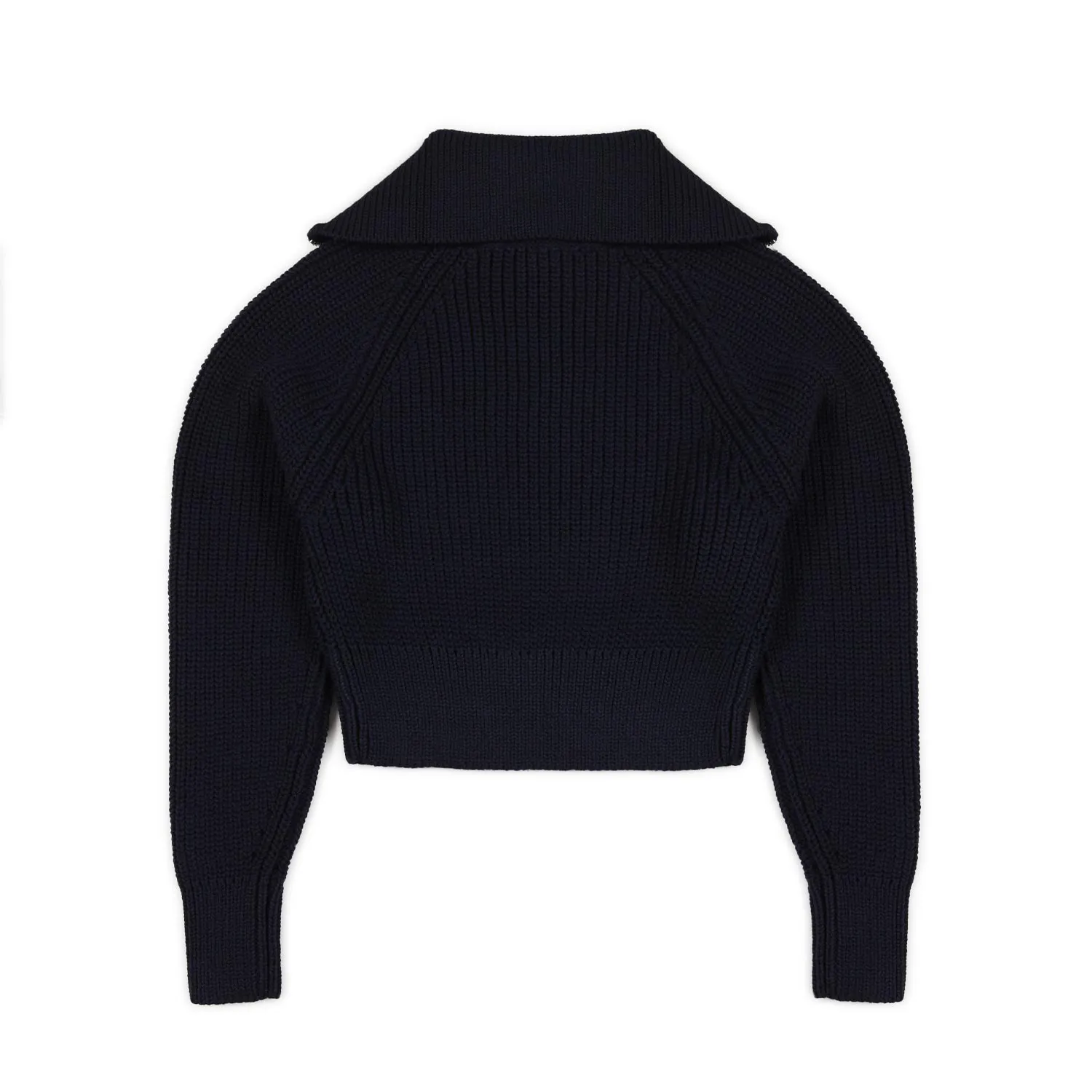 Maglione Cropped Blu Navy Con Zip