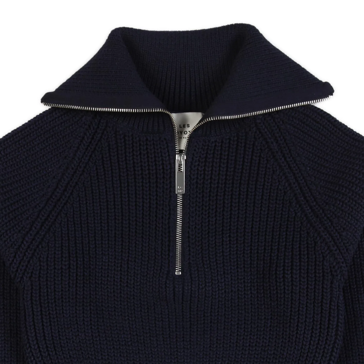 Maglione Cropped Blu Navy Con Zip