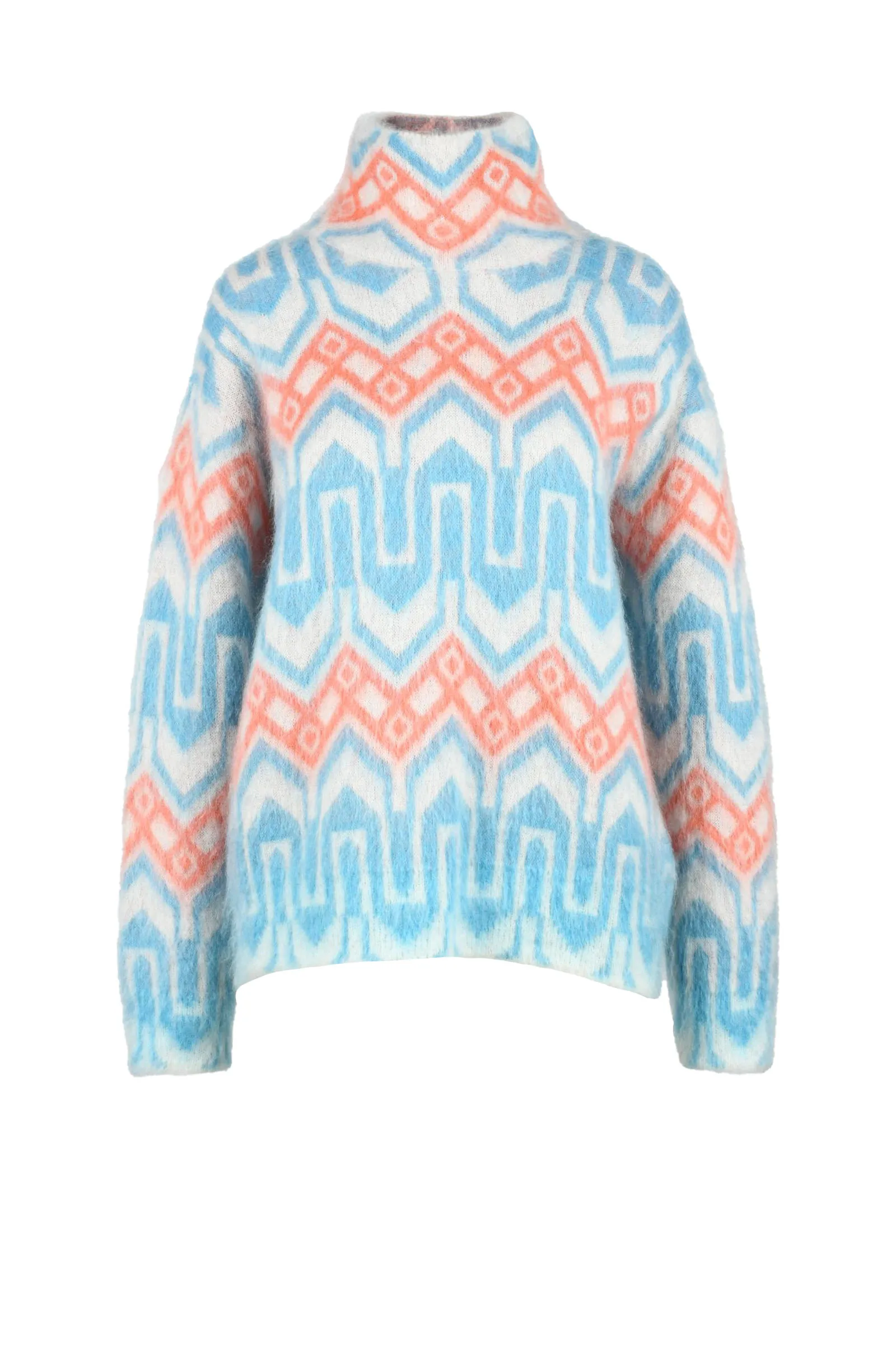 Maglione MONCLER GRENOBLE  Celeste – Rosa