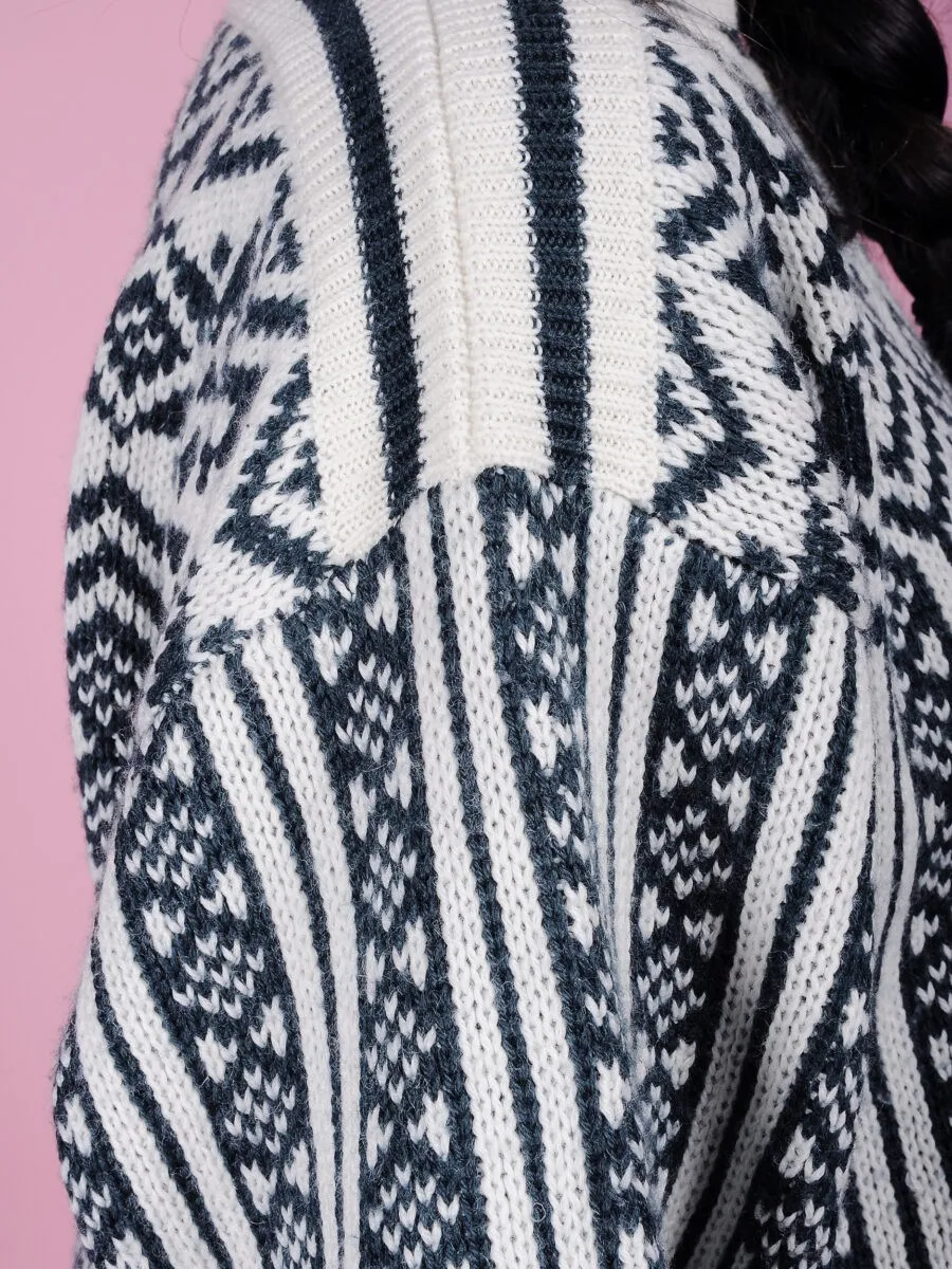 Maglione norvegese disegno bianco e verde