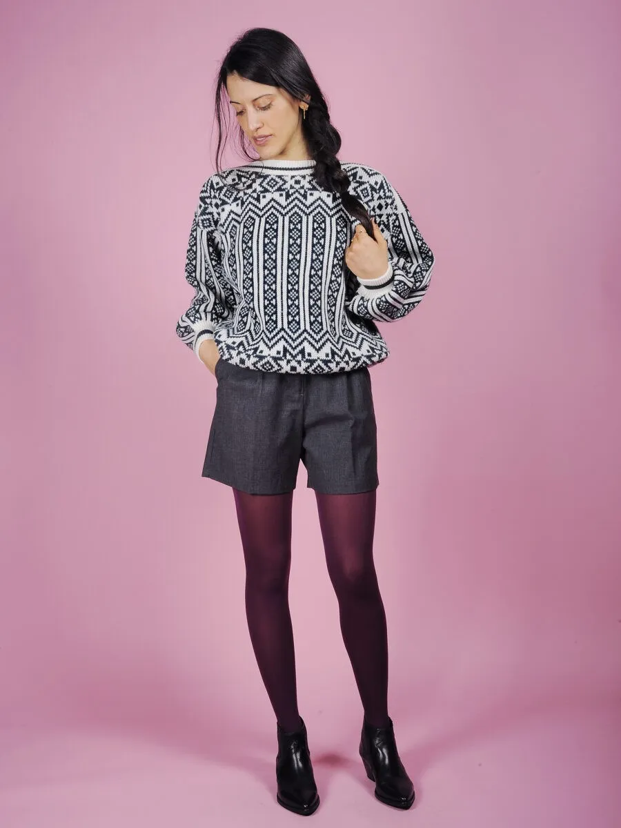 Maglione norvegese disegno bianco e verde