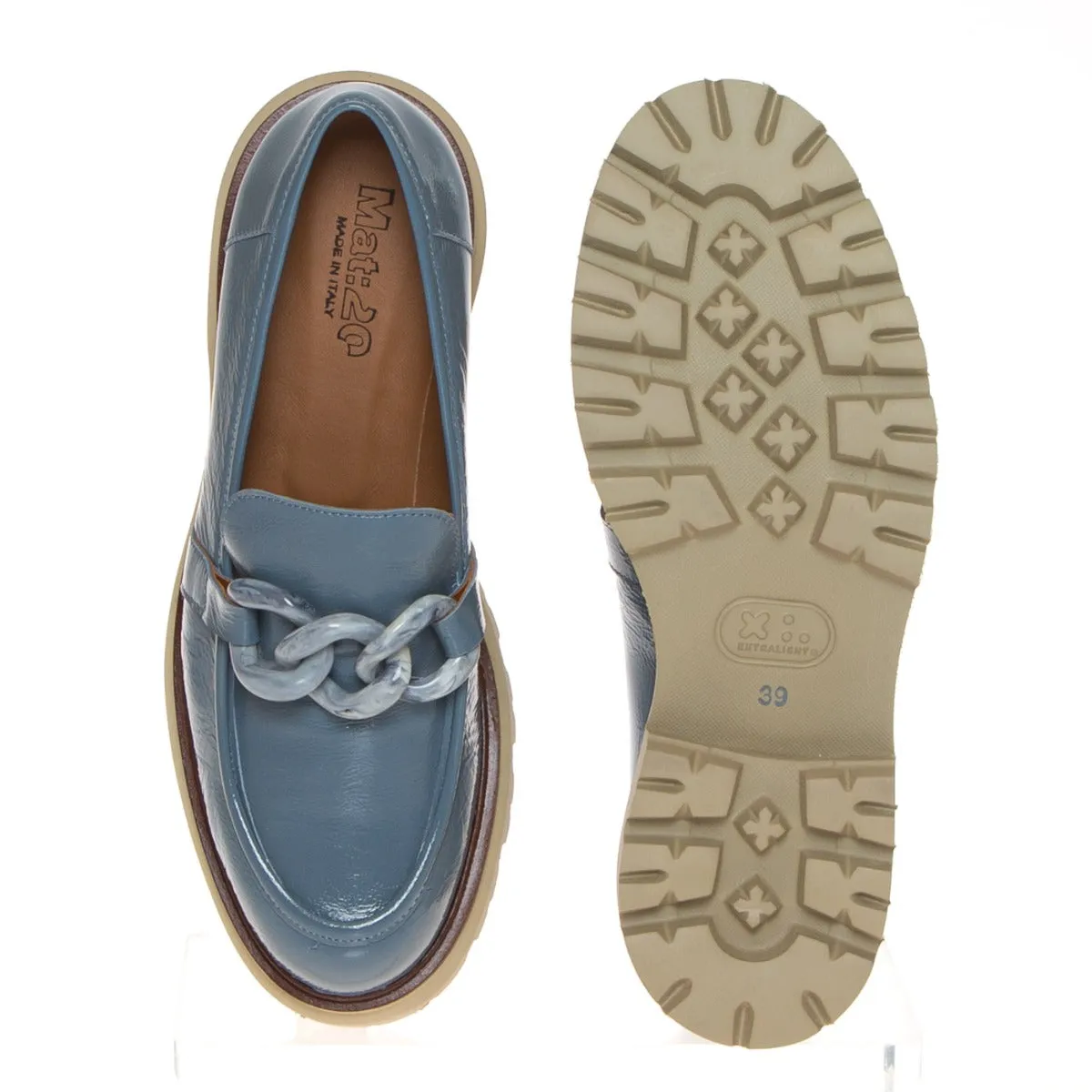 MAT20 3256 MOCASSINO DONNA CATENA AZZURRO  