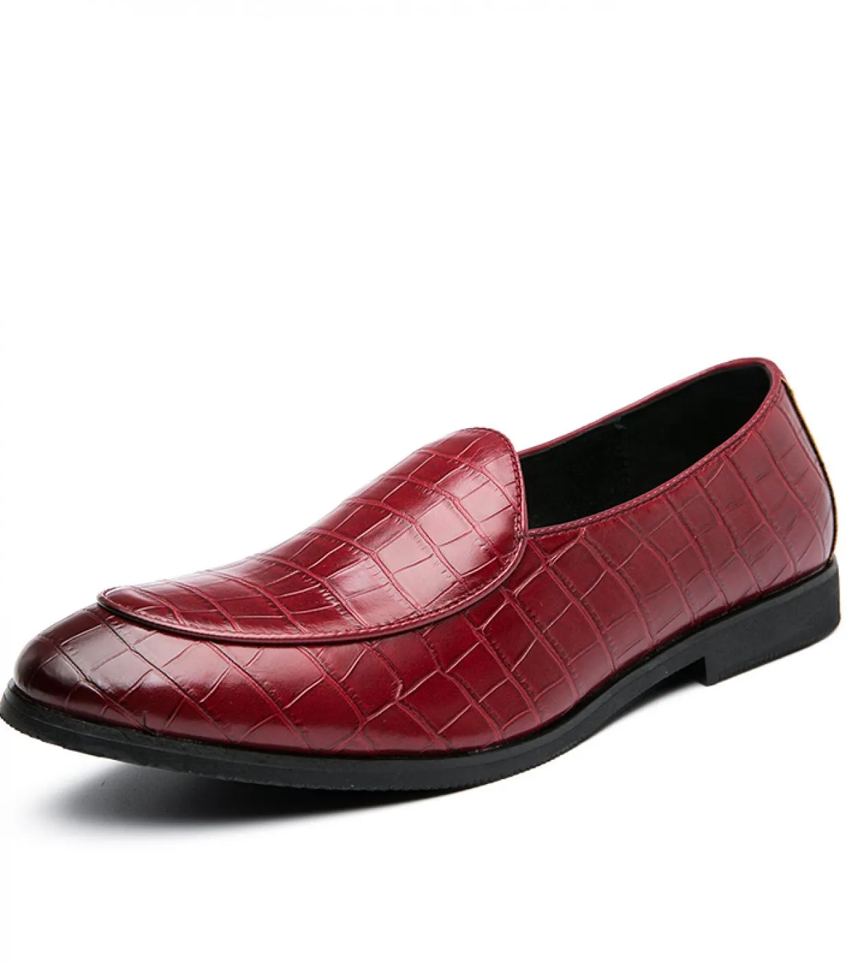 Mocassini neri da uomo Scarpe in pelle Slip On Uomo S Punta a punta Scarpe da uomo rosse da lavoro di lusso Mocassini da esterno