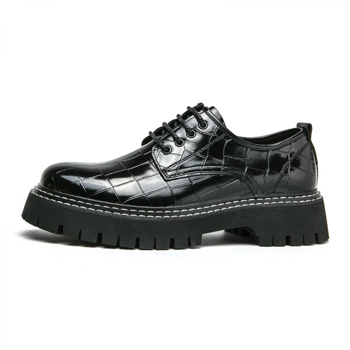 Nuove scarpe derby da uomo nere punta tonda stringate scarpe da uomo marroni grigie formali modello pietra spedizione gratuita t