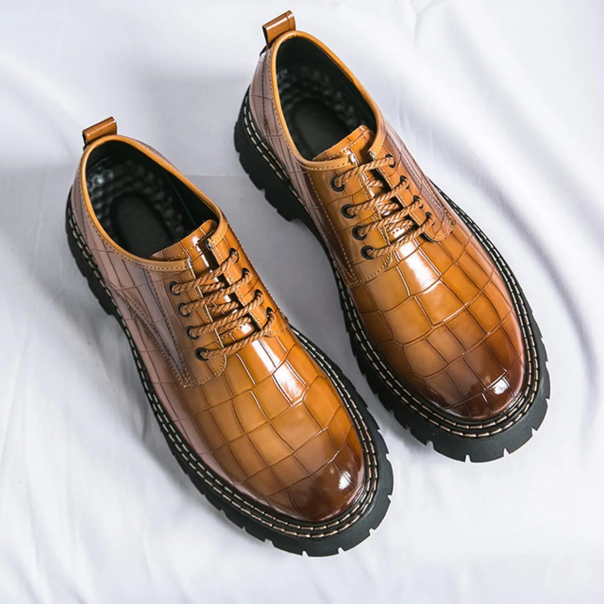 Nuove scarpe derby da uomo nere punta tonda stringate scarpe da uomo marroni grigie formali modello pietra spedizione gratuita t