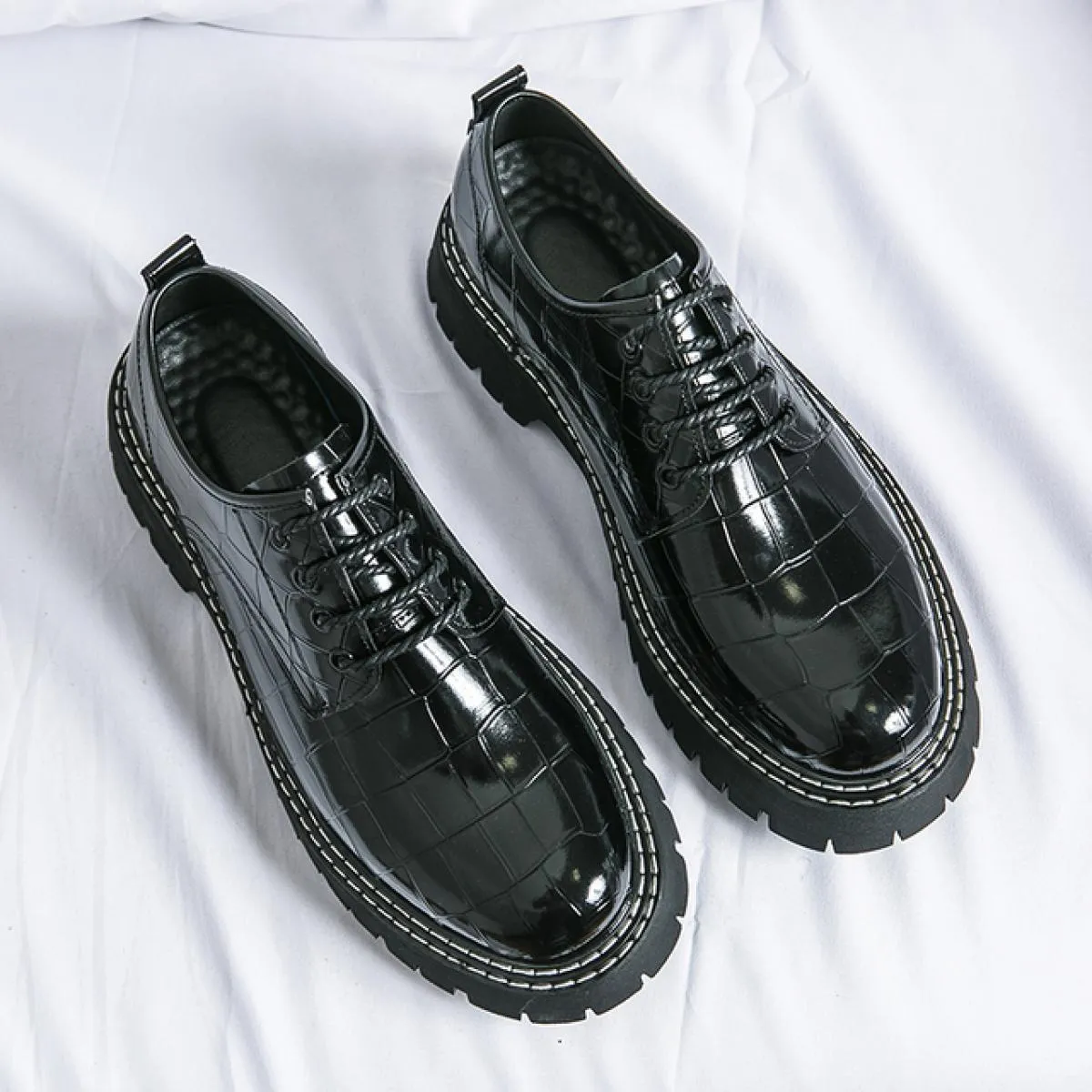 Nuove scarpe derby da uomo nere punta tonda stringate scarpe da uomo marroni grigie formali modello pietra spedizione gratuita t