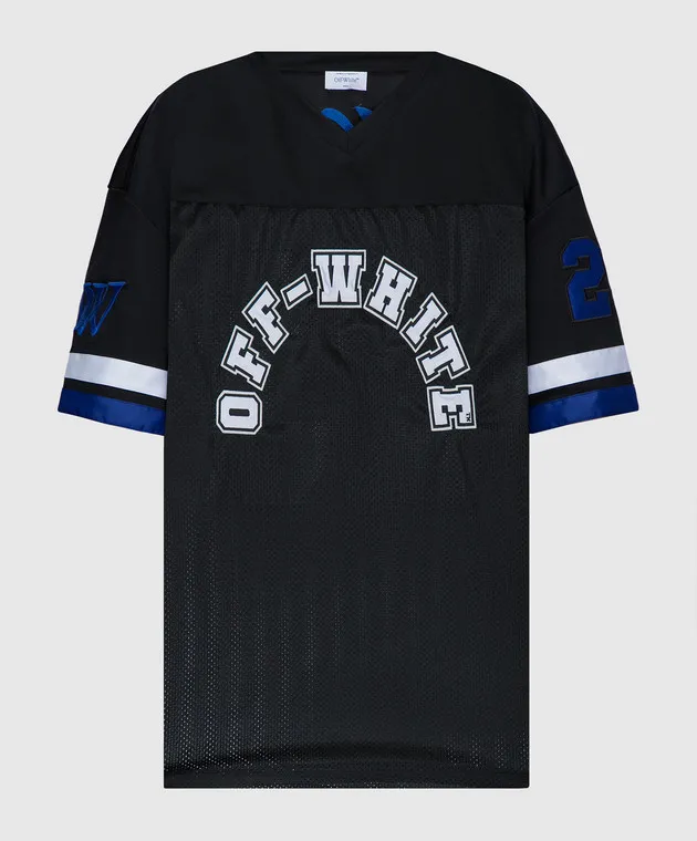 Off-White Maglietta nera Football Ow OMAA169S24JER001