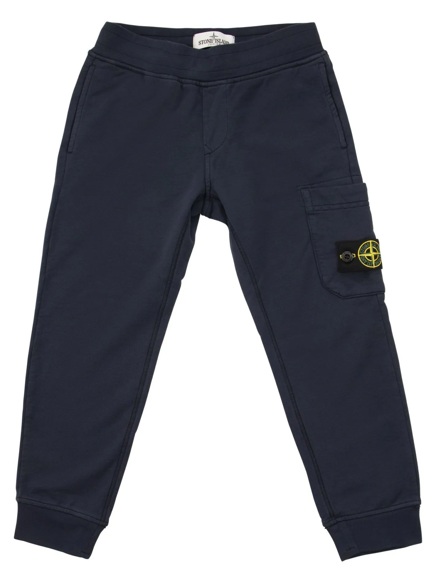 Pantalone tuta con tasca applicata sulla gamba e badge Stone Island