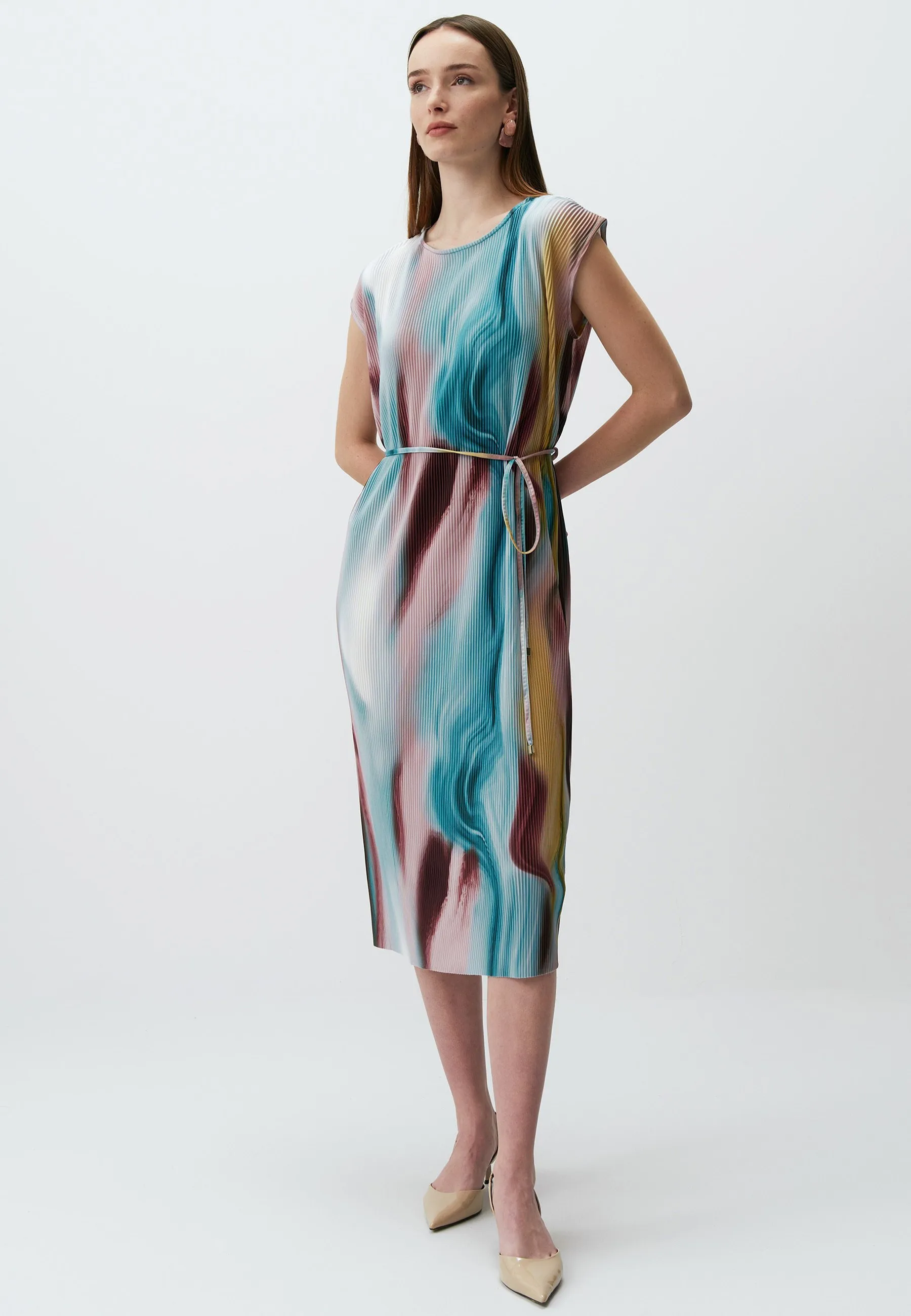 PATTERNED PLEATED MIDI  - Vestito estivo