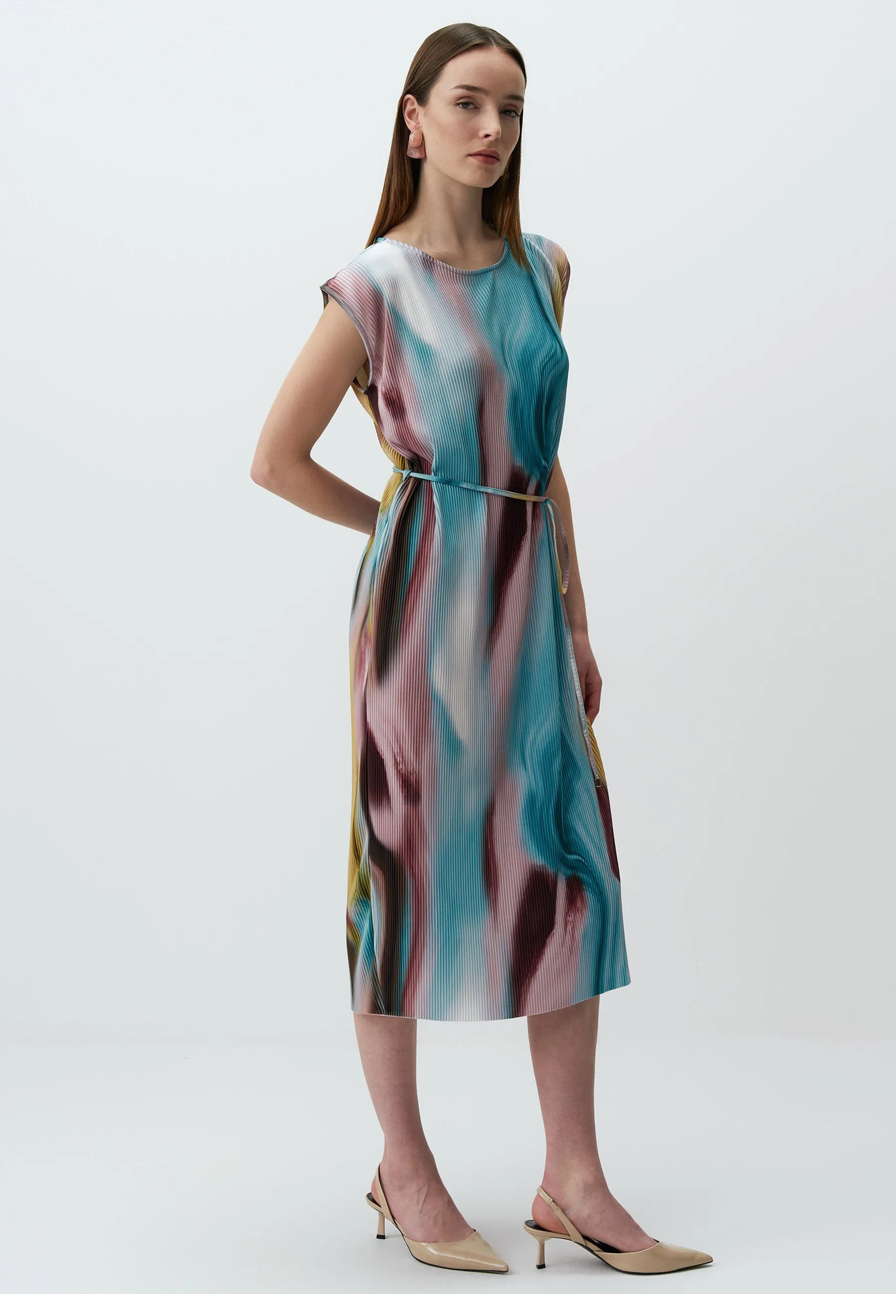 PATTERNED PLEATED MIDI  - Vestito estivo