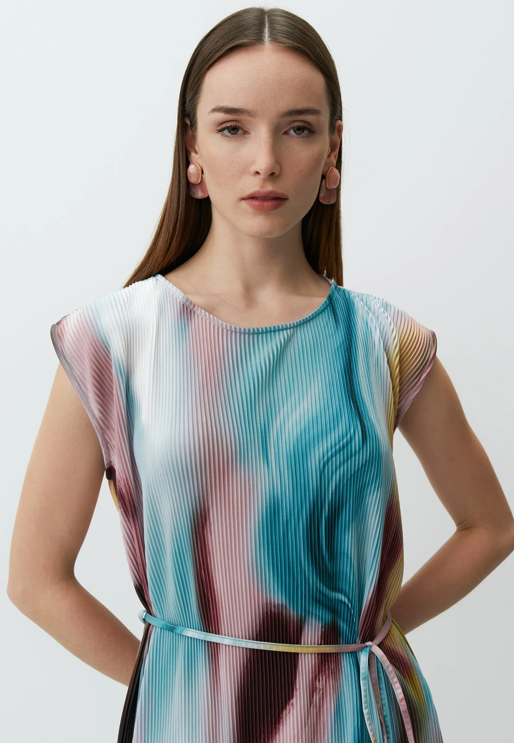 PATTERNED PLEATED MIDI  - Vestito estivo