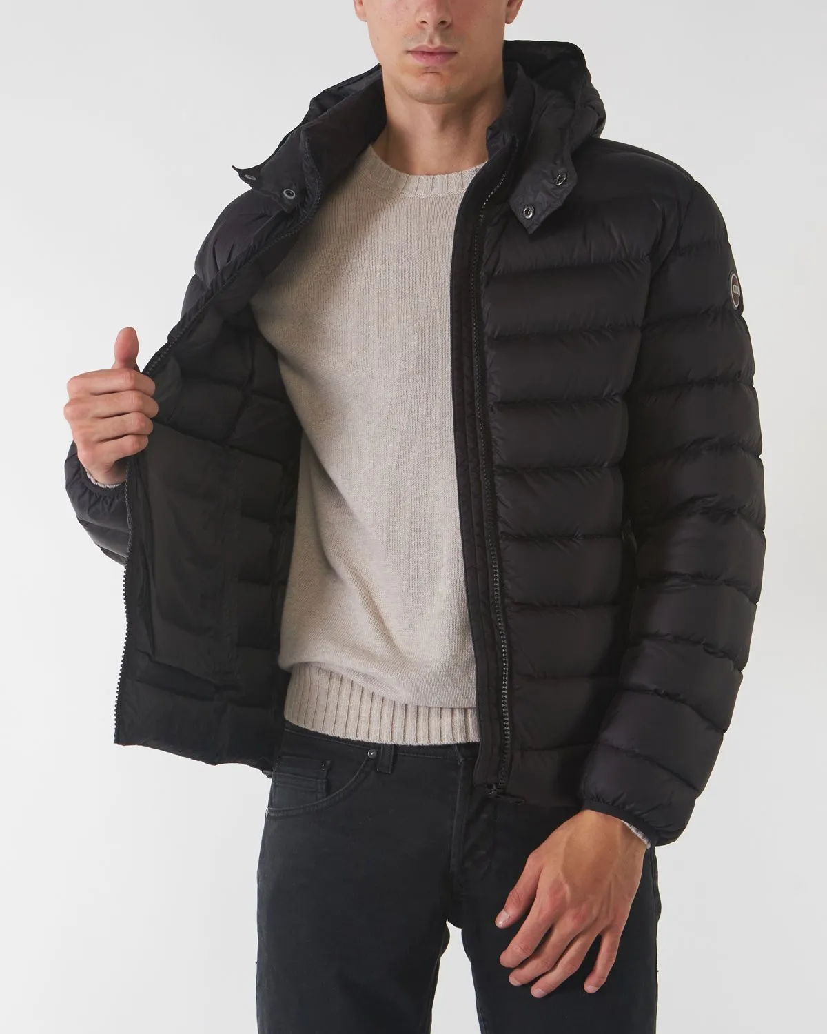 Piumino Concrete Nero con Cappuccio