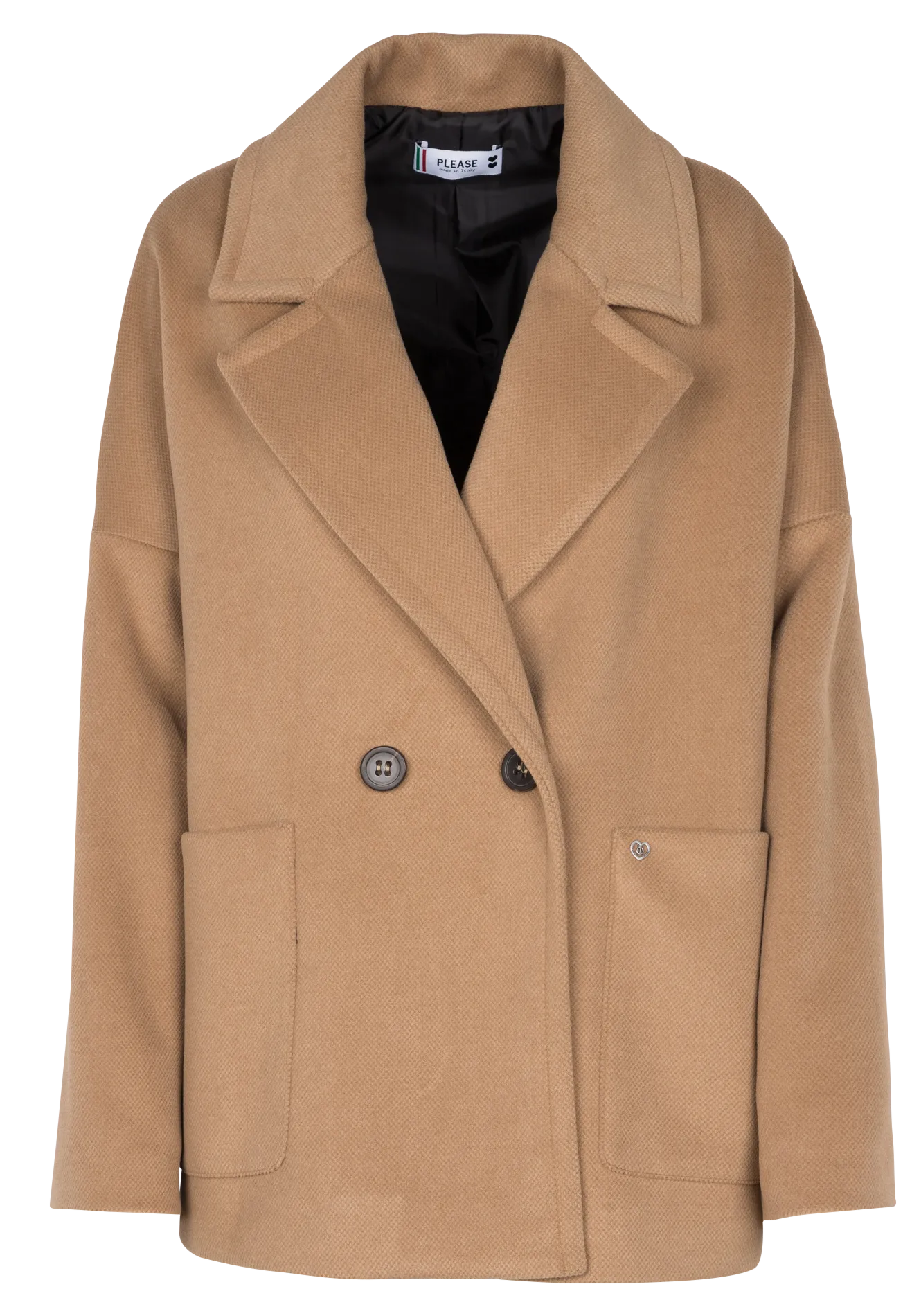  PLEASE   Cappotto ampio con rever | Marrone