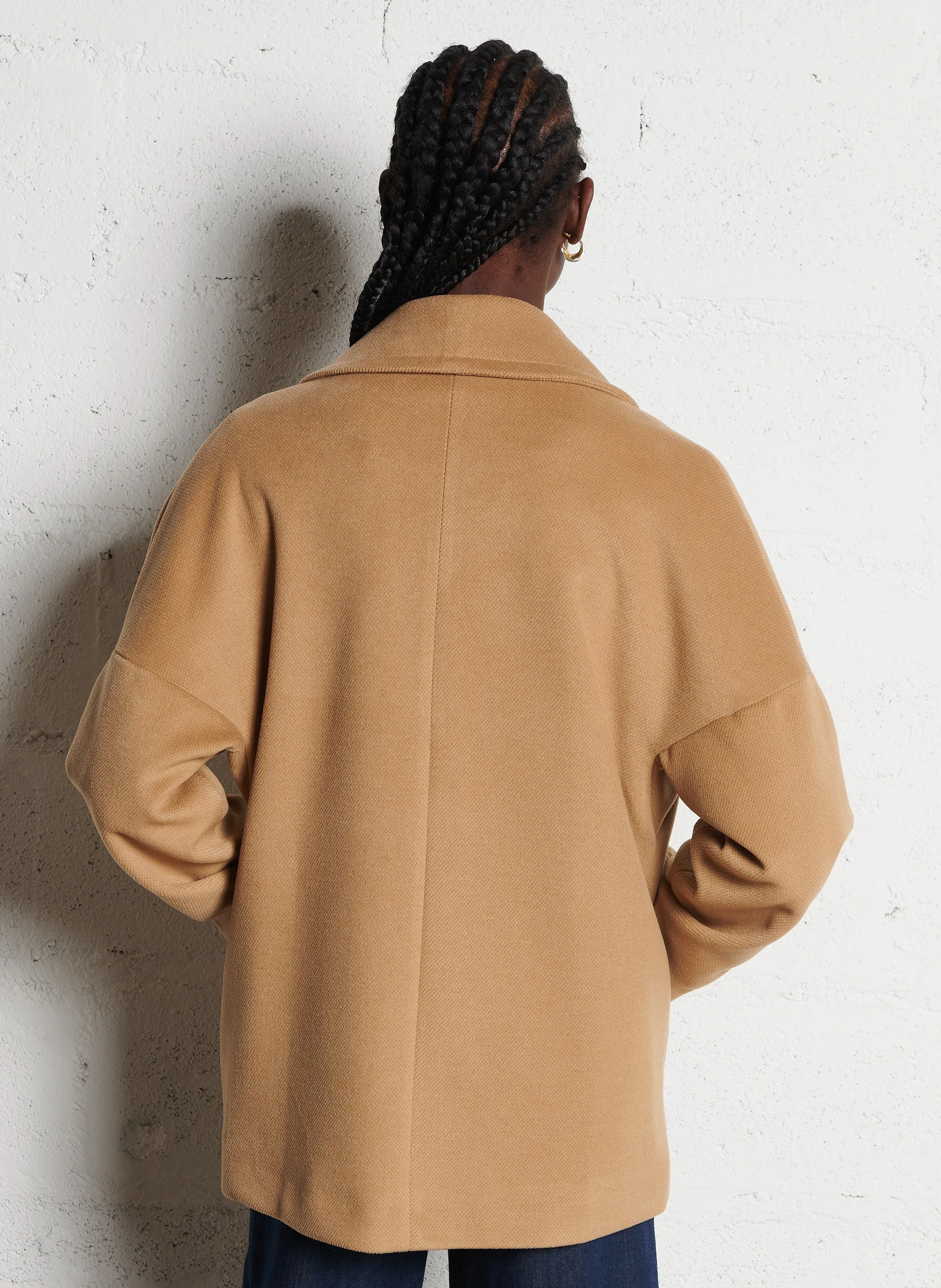  PLEASE   Cappotto ampio con rever | Marrone