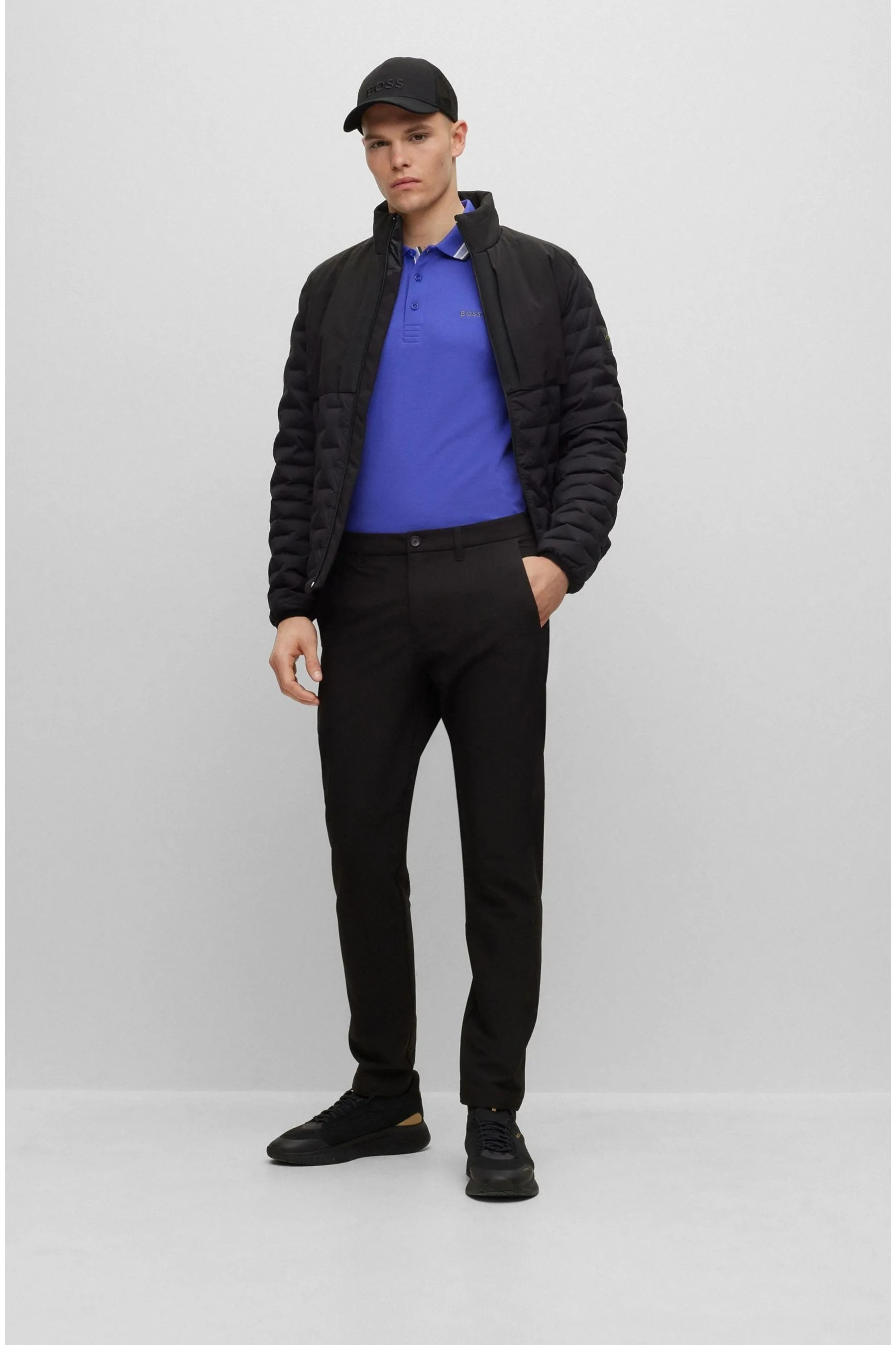 Polo BOSS in cotone con punta in paddy    