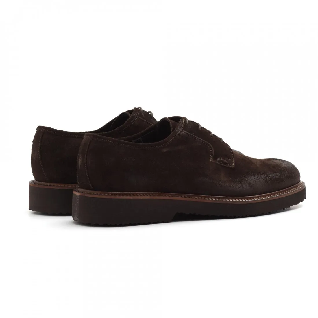 Scarpa derby in morbido camoscio ingrassato