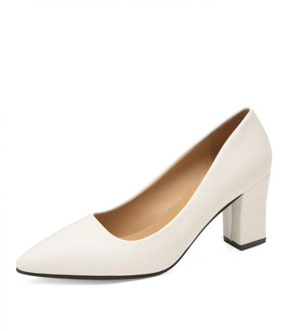 Scarpe a punta Donna Tacco quadrato Scarpe bianche Décolleté da sposa da donna Scarpe da donna Décolleté bianchi