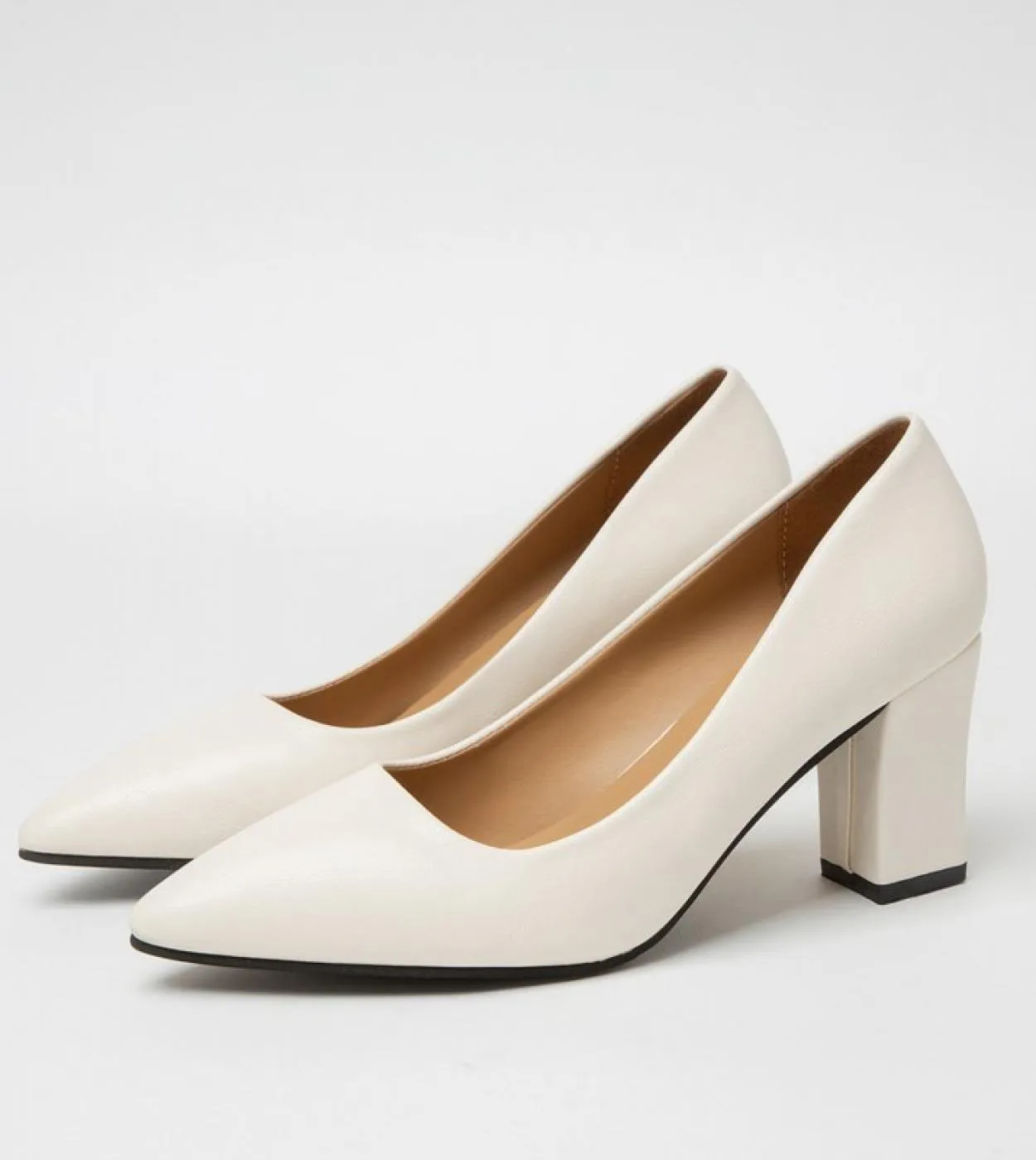 Scarpe a punta Donna Tacco quadrato Scarpe bianche Décolleté da sposa da donna Scarpe da donna Décolleté bianchi
