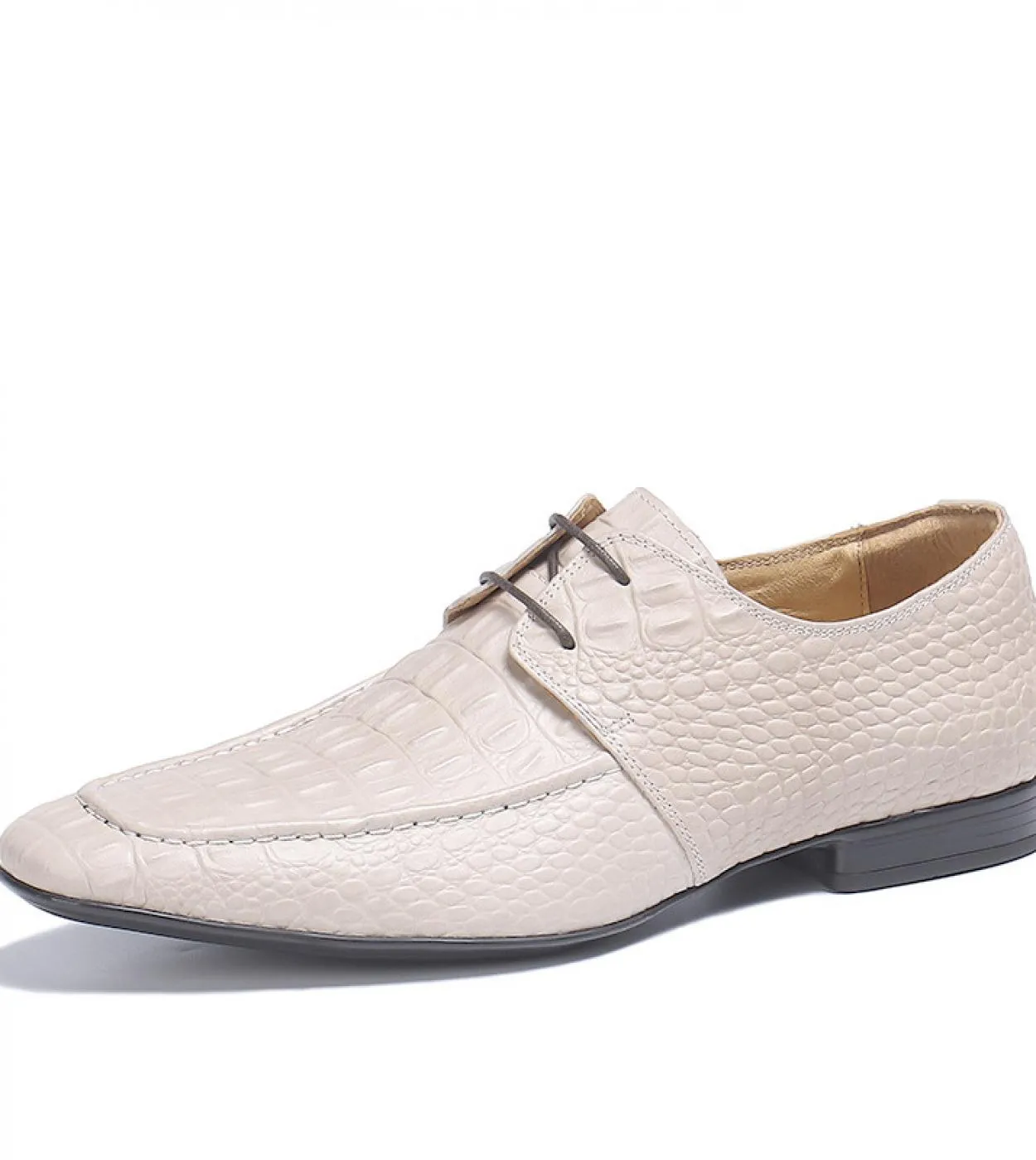Scarpe da cerimonia bianche in vera pelle Scarpe da uomo in pelle di coccodrillo bianche bianche
