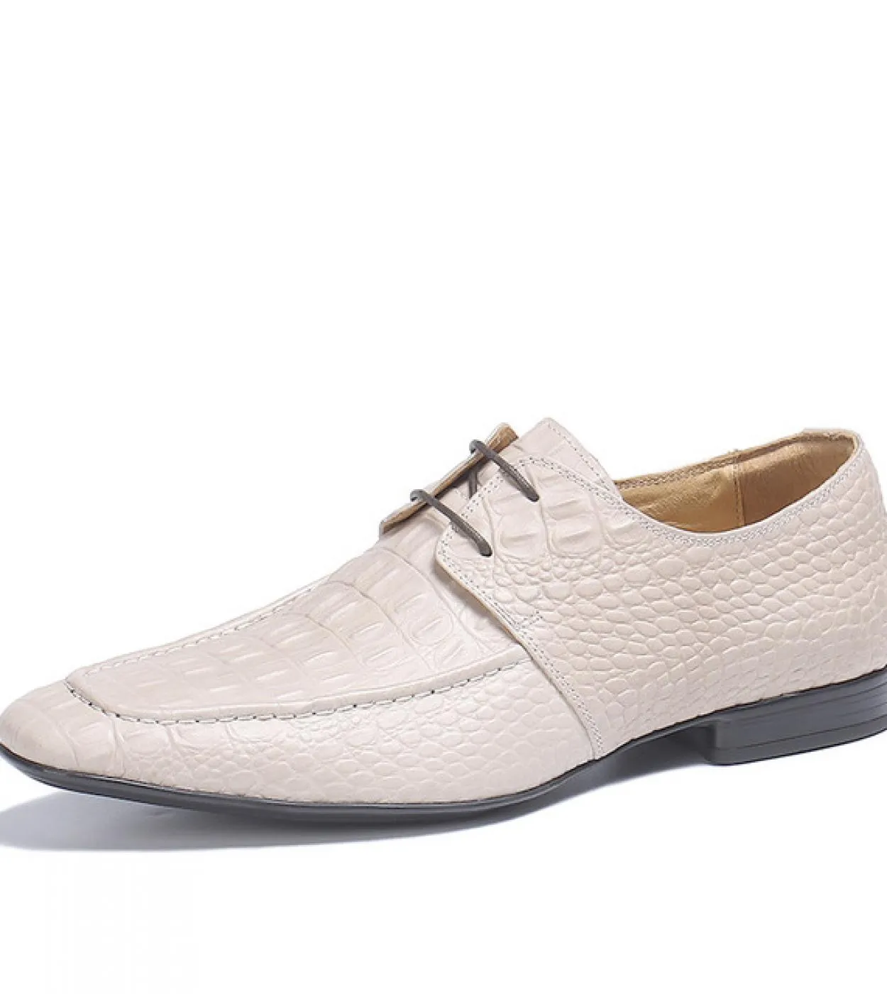 Scarpe da cerimonia bianche in vera pelle Scarpe da uomo in pelle di coccodrillo bianche bianche