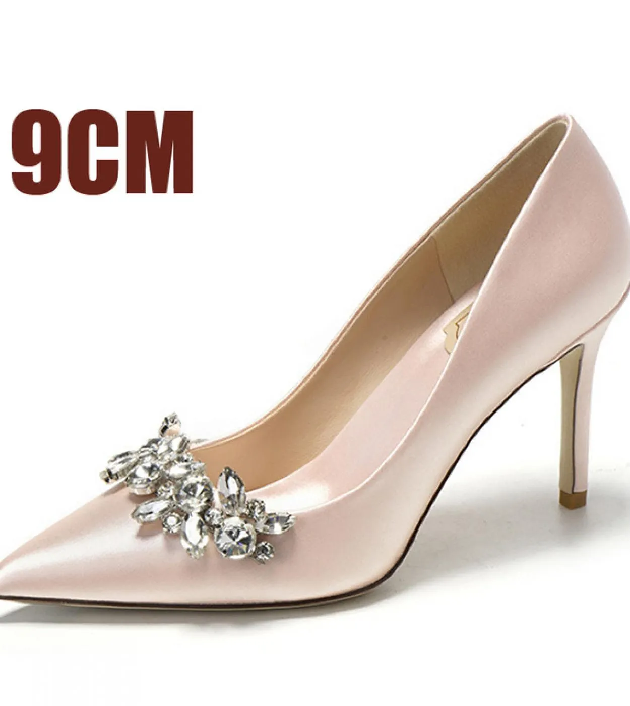 Scarpe da sposa da sposa con strass Scarpe da sposa da sposa in seta sintetica Nuove donne bianche