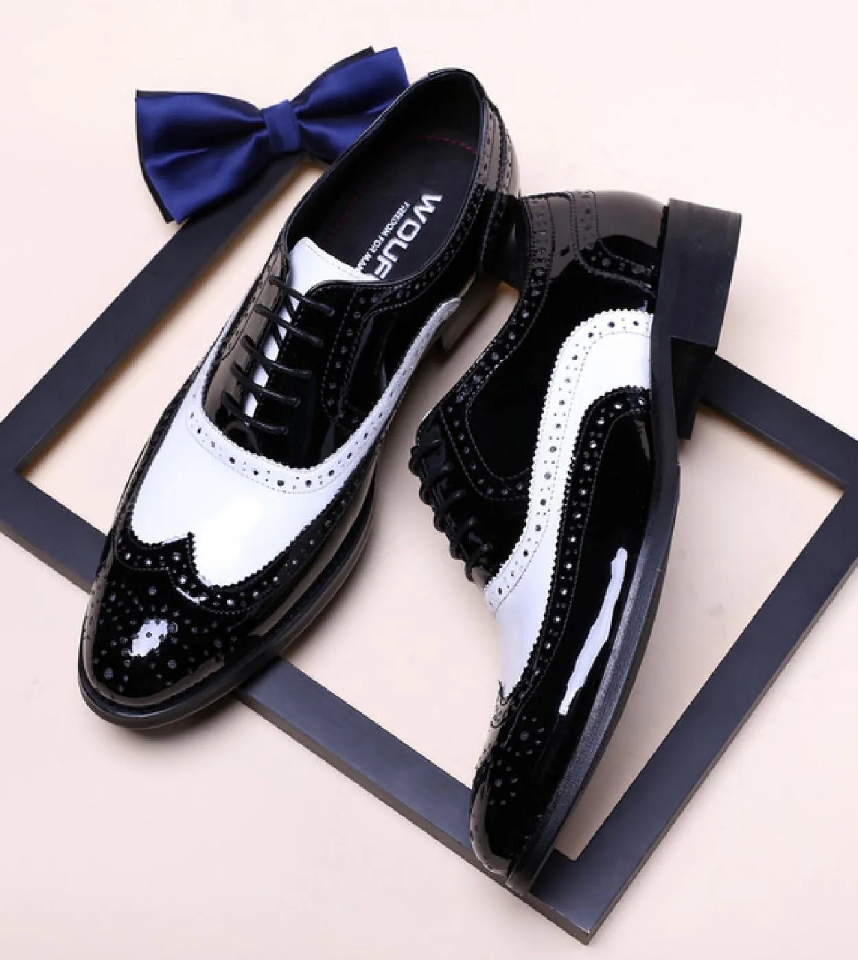 Scarpe da uomo marroni eleganti da sposa nere bianche Scarpe eleganti da uomo nere bianche di lusso