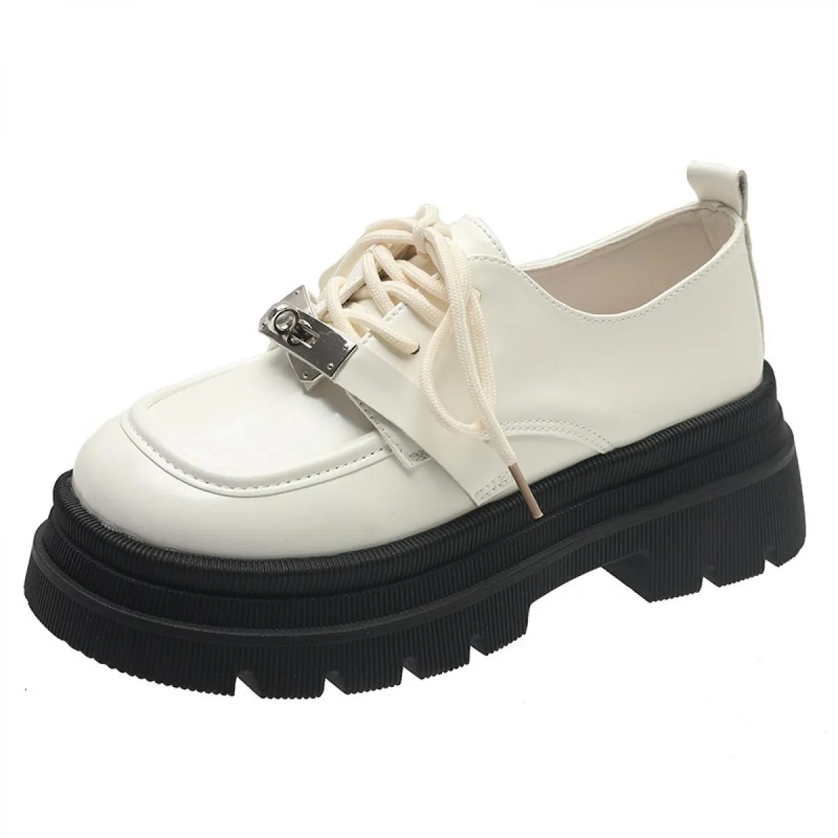 Scarpe derby da donna con punta tonda stile britannico All-match Scarpe da ginnastica casual da donna autunnali Mocassini bassi