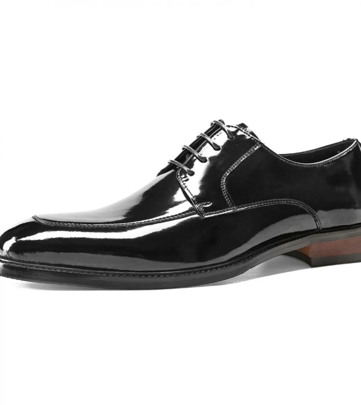 Scarpe derby da uomo di moda in pelle verniciata Designer di marca Scarpe da cerimonia da matrimonio formale nere per uomo Mucca