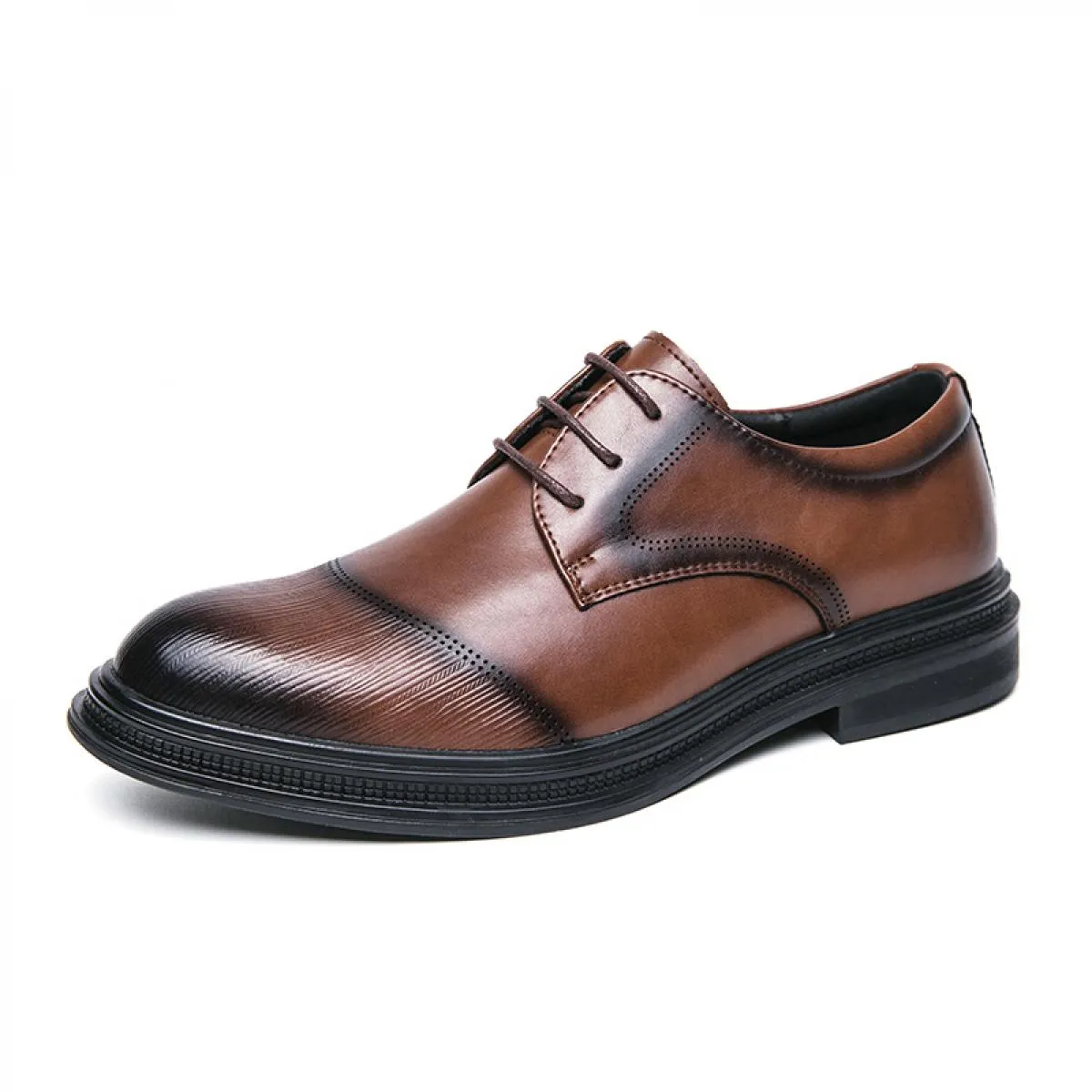 Scarpe derby da uomo in vera pelle per uomo Scarpe formali da uomo con punta tonda da lavoro marrone nero Spedizione gratuita Ta