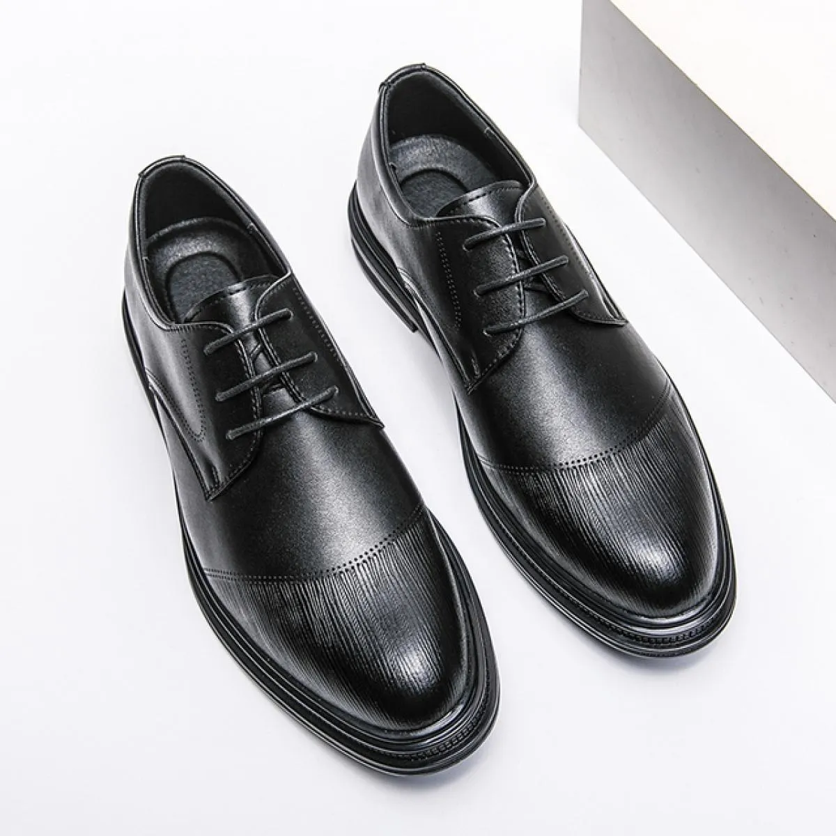 Scarpe derby da uomo in vera pelle per uomo Scarpe formali da uomo con punta tonda da lavoro marrone nero Spedizione gratuita Ta