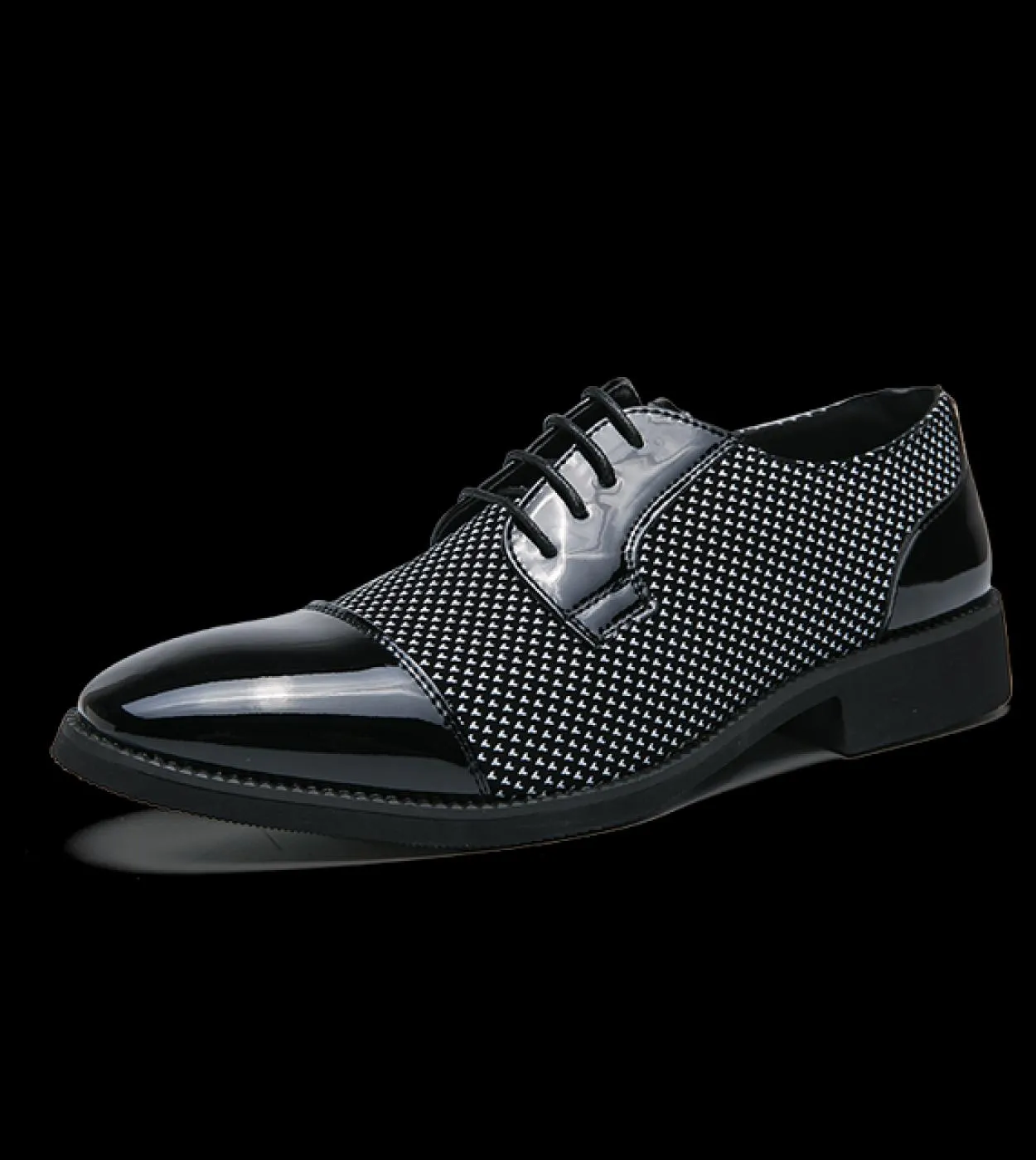 Scarpe derby Scarpe da uomo Personalità britannica Trama Cuciture in pu Pizzo a punta di ala Moda Casual Festa di nozze Abito qu