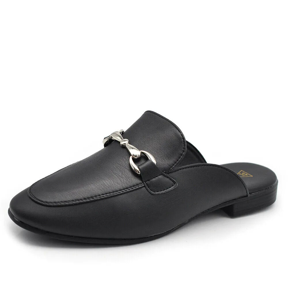 Scarpe Mule Mocassini Sandali Ciabatte Da Donna Con Morsetto MP664-3 nero