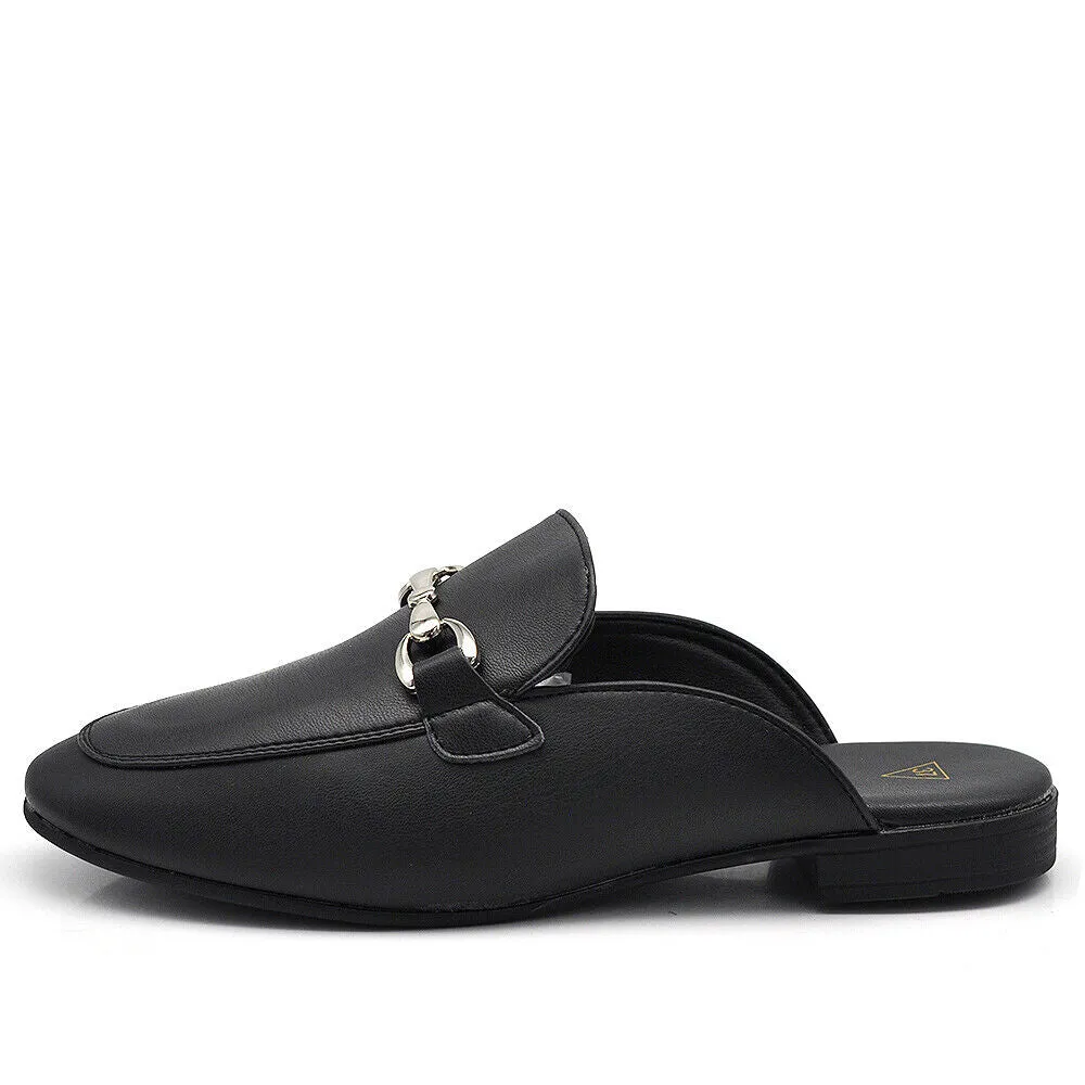 Scarpe Mule Mocassini Sandali Ciabatte Da Donna Con Morsetto MP664-3 nero