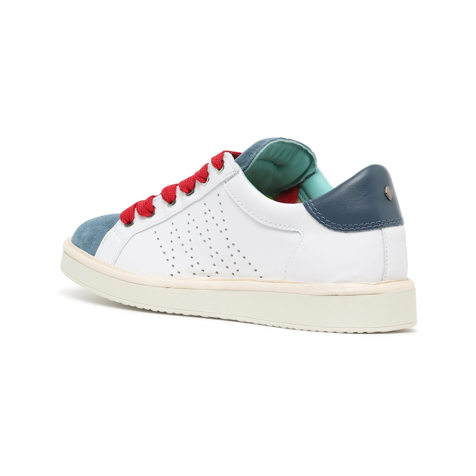 scarpe PANCHIC LACE-UP LEATHER SUEDEBASIC BLUE-RED
