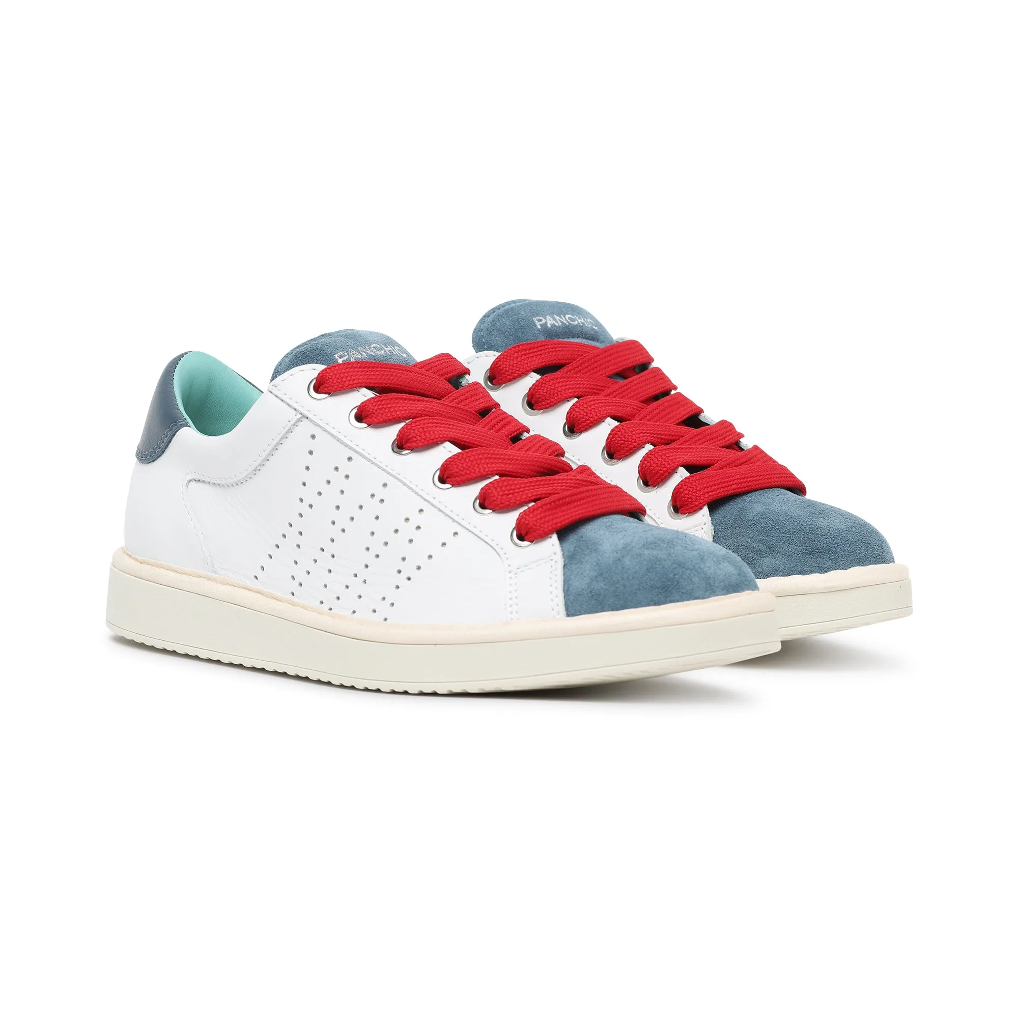 scarpe PANCHIC LACE-UP LEATHER SUEDEBASIC BLUE-RED