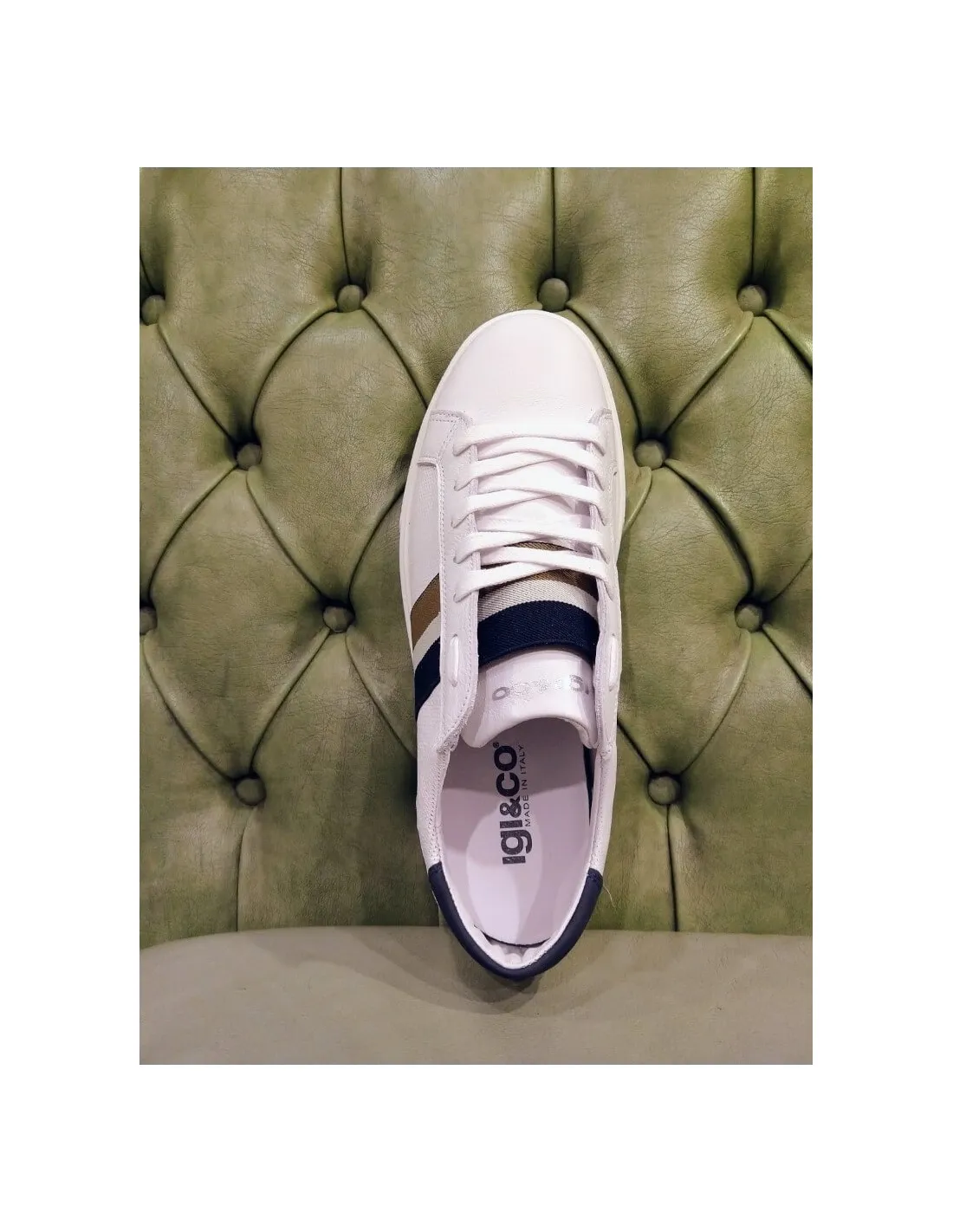 Scarpe uomo sneakers bianche in pelle