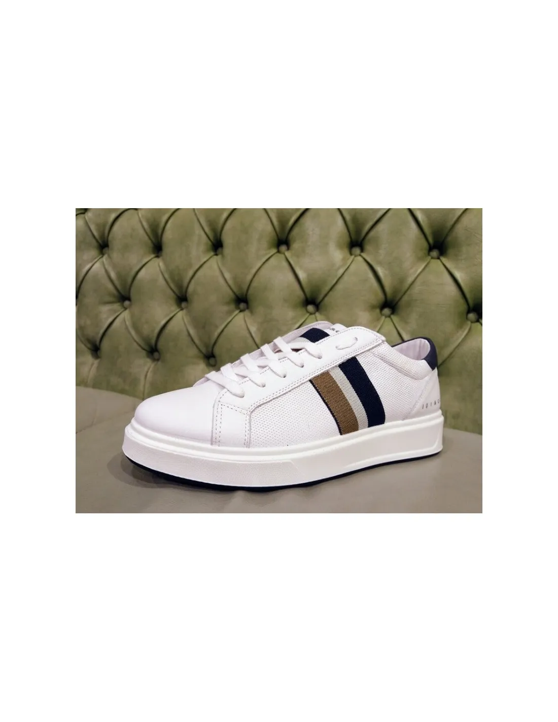 Scarpe uomo sneakers bianche in pelle
