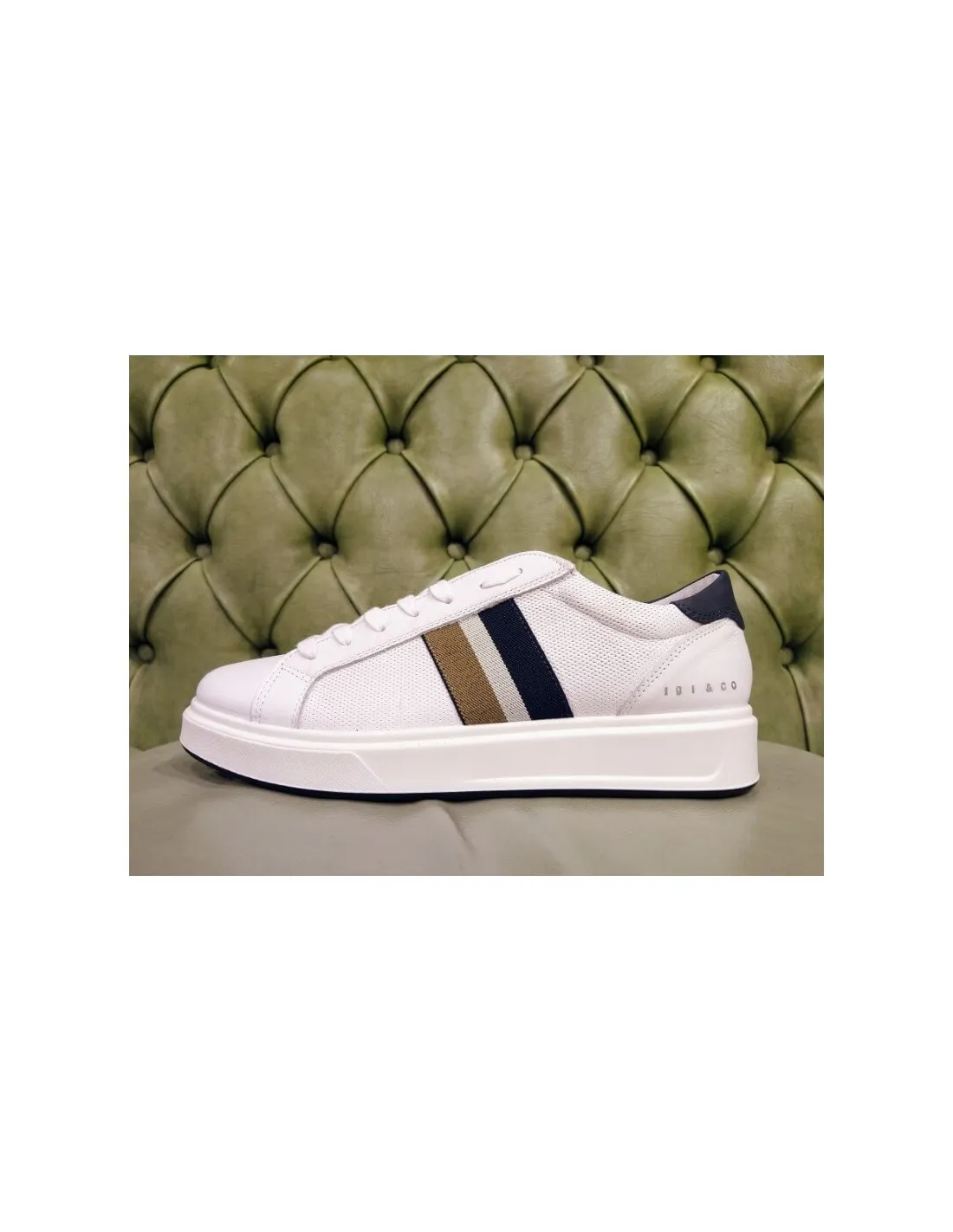 Scarpe uomo sneakers bianche in pelle