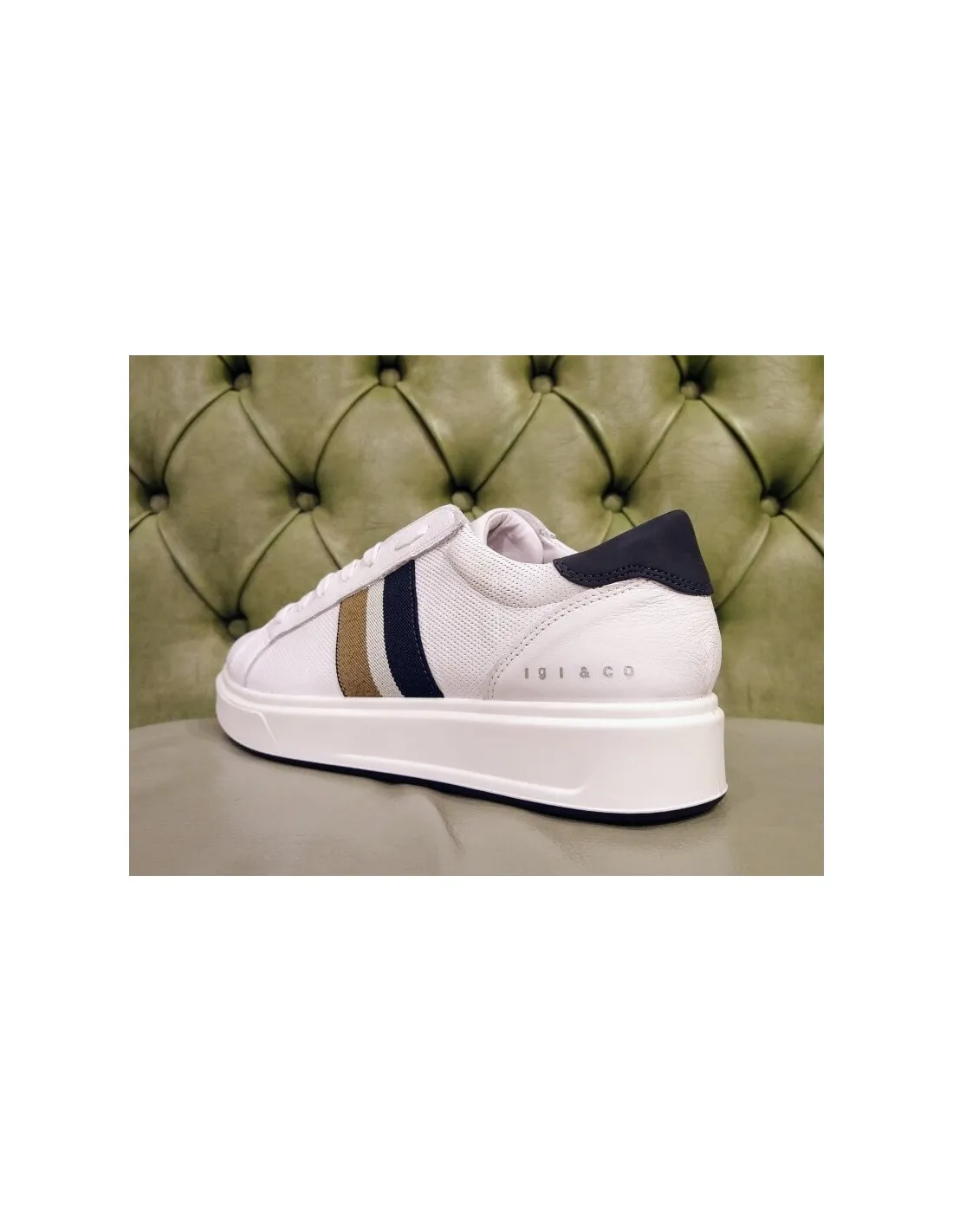 Scarpe uomo sneakers bianche in pelle