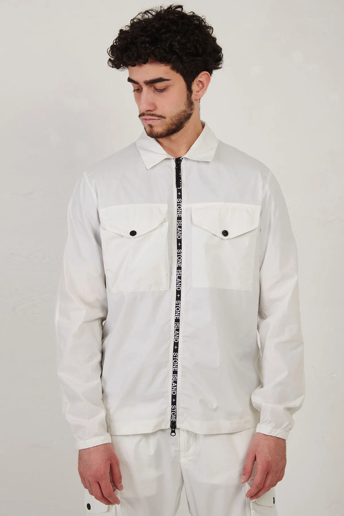 STONE ISLAND giacca-camicia in TELA PARACADUTE STRETCH