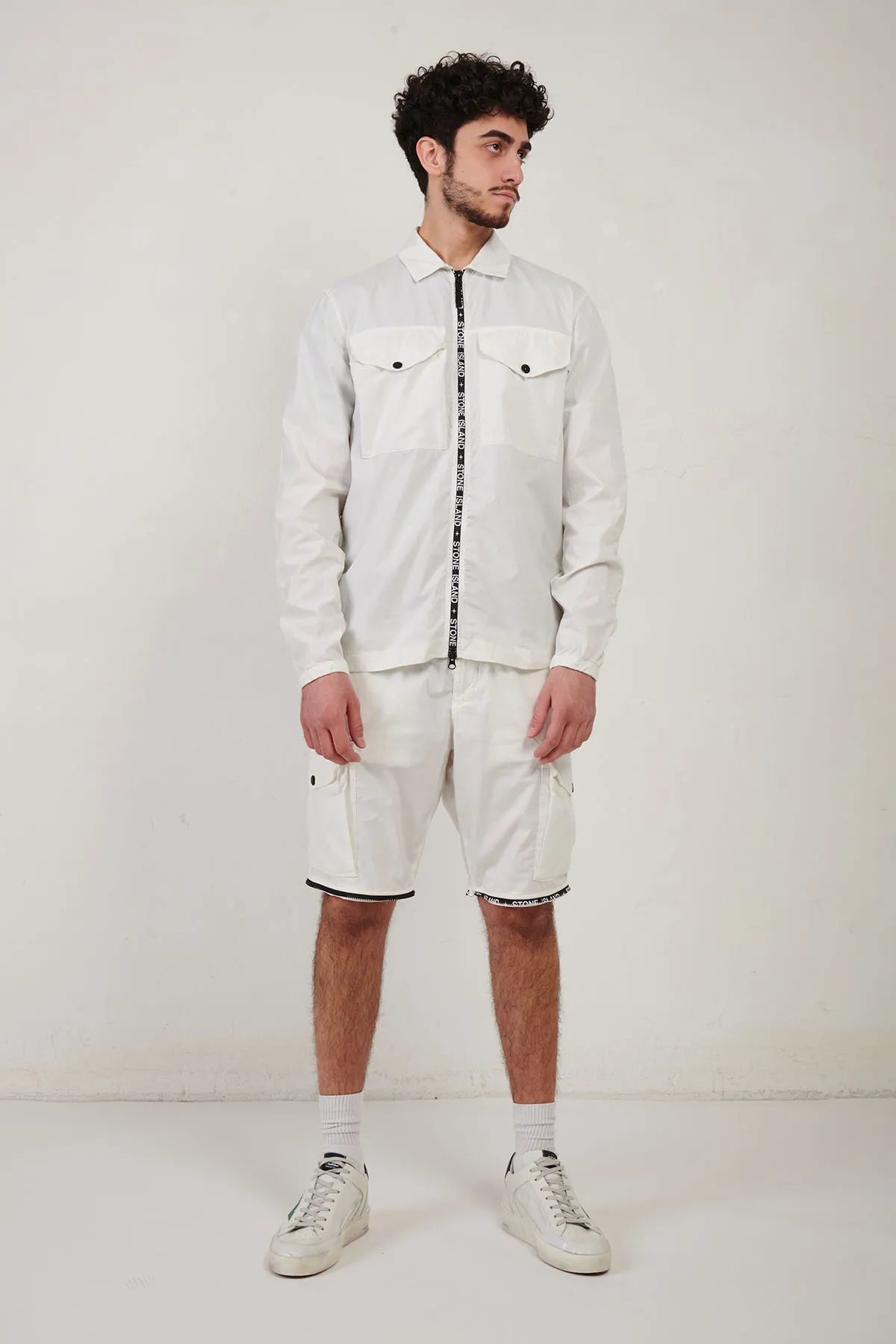 STONE ISLAND giacca-camicia in TELA PARACADUTE STRETCH