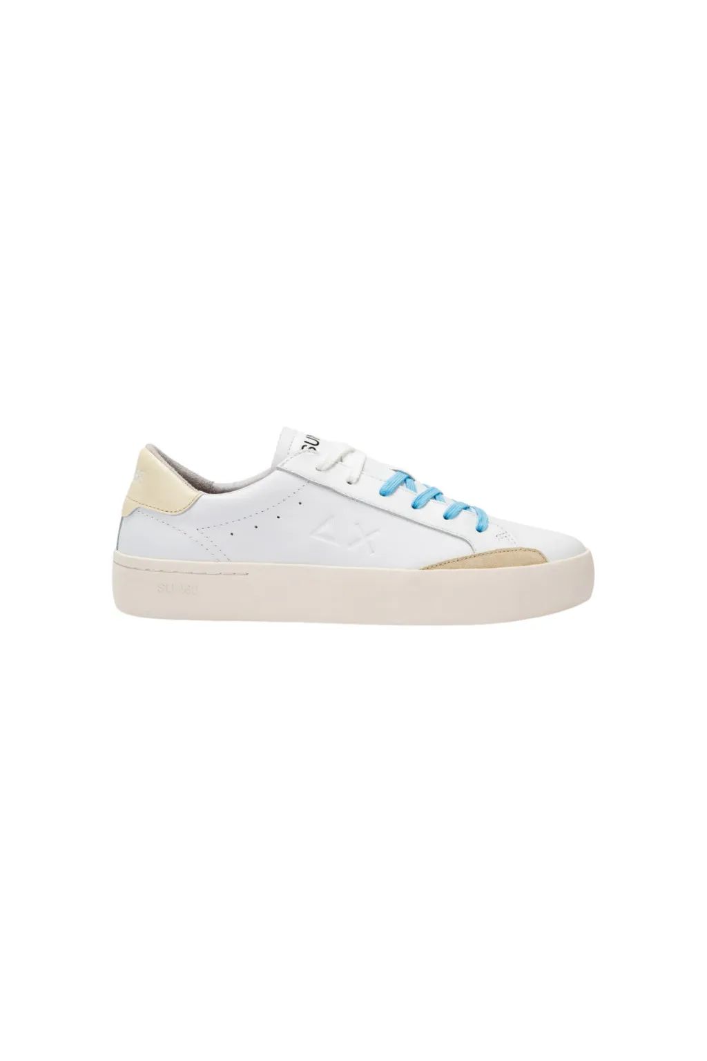 SUN 68 SCARPE STREET IN PELLE  BIANCO PANNA 34140