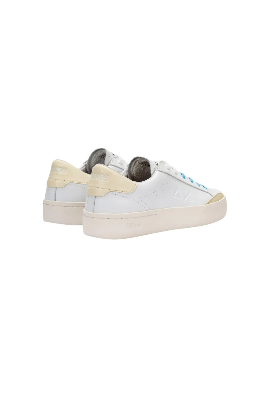 SUN 68 SCARPE STREET IN PELLE  BIANCO PANNA 34140