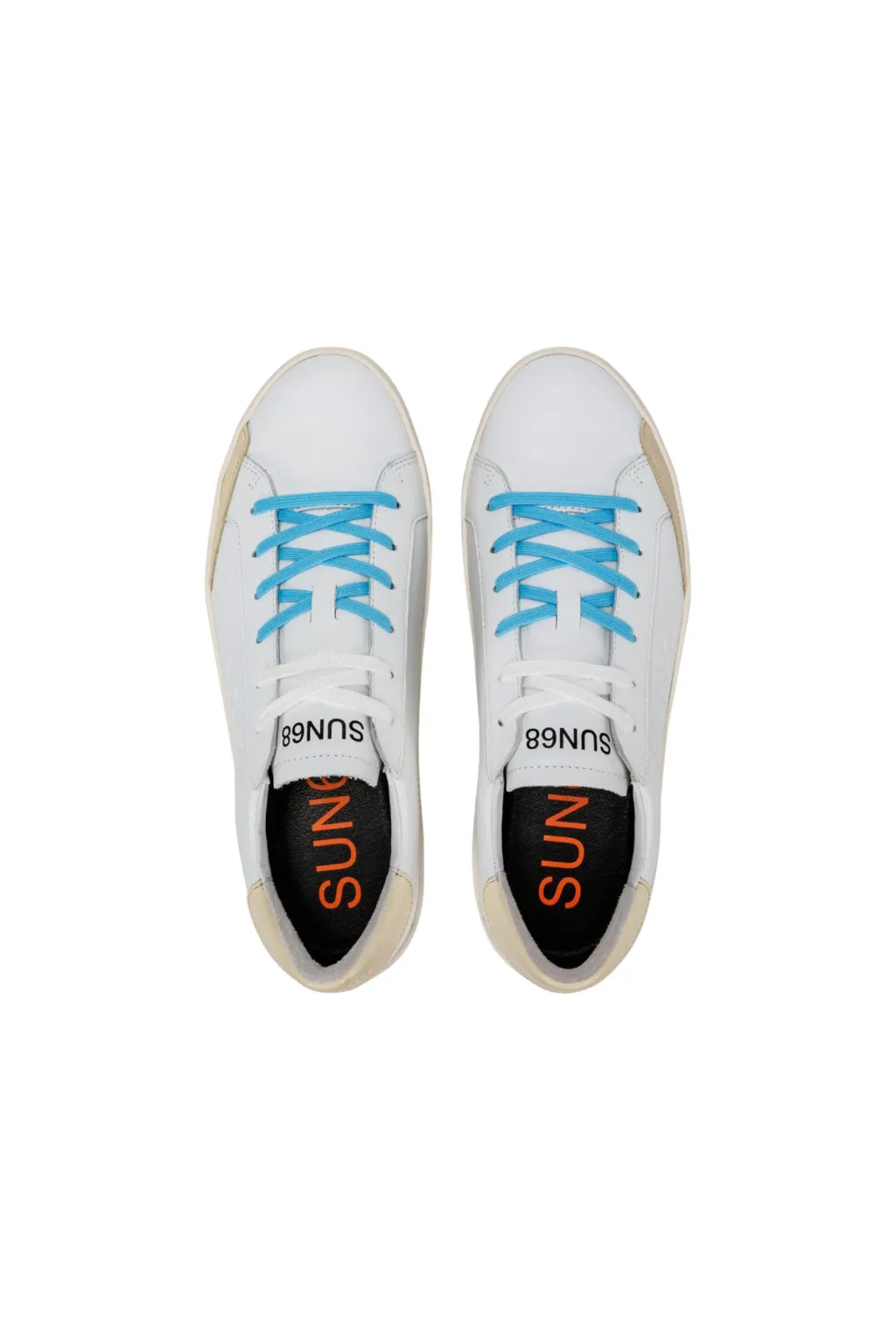 SUN 68 SCARPE STREET IN PELLE  BIANCO PANNA 34140