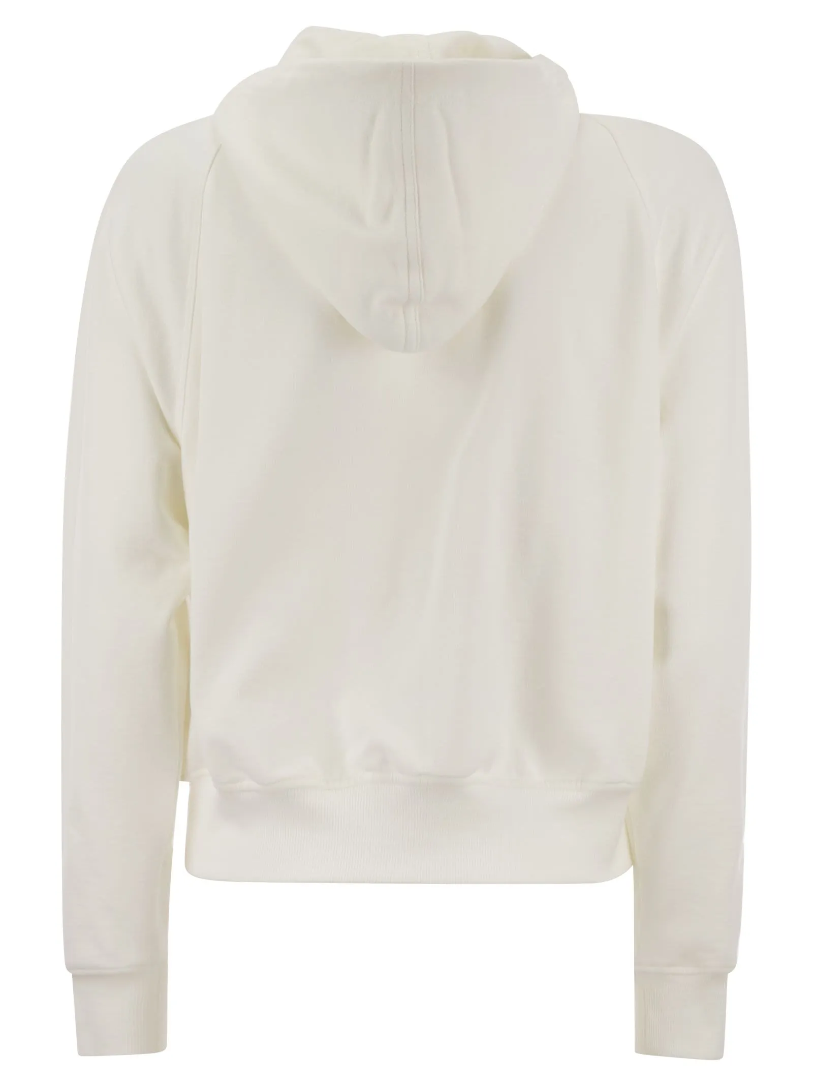 Topwear in felpa Smooth di cotone con cappuccio e Shiny Piping
