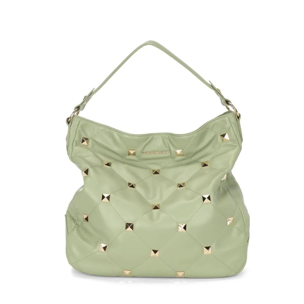 Tosca Blu Ranuncolo Borsa sacca grande con applicazioni colore verde rif.42