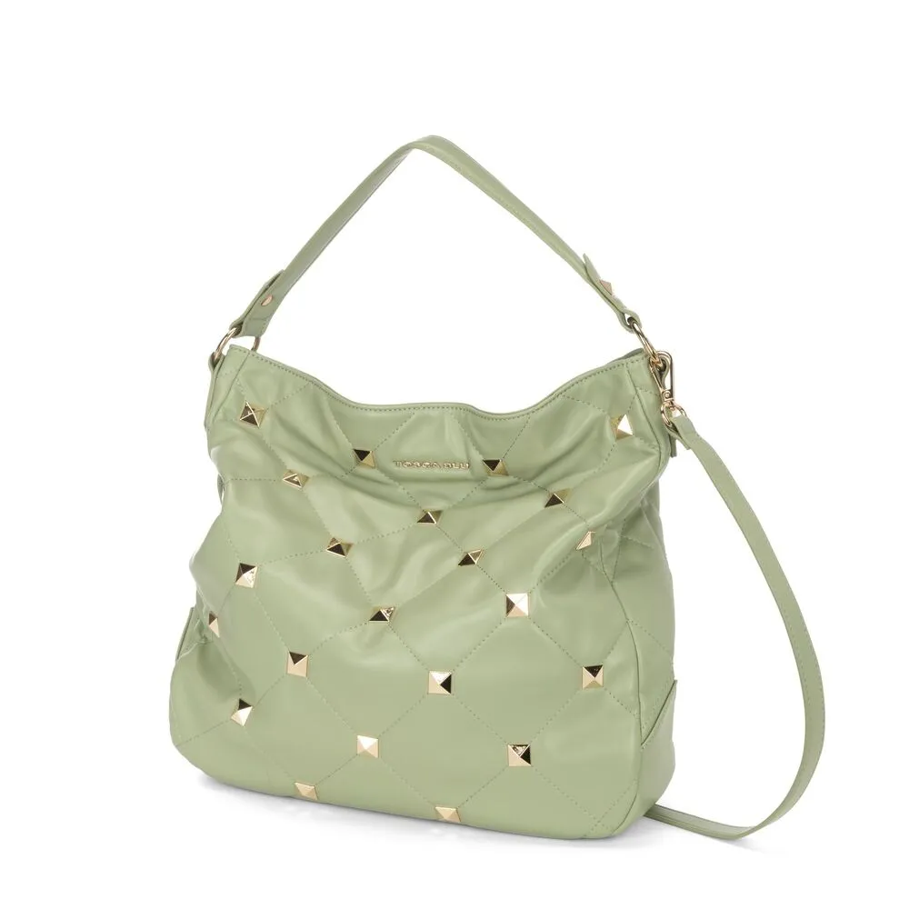 Tosca Blu Ranuncolo Borsa sacca grande con applicazioni colore verde rif.42