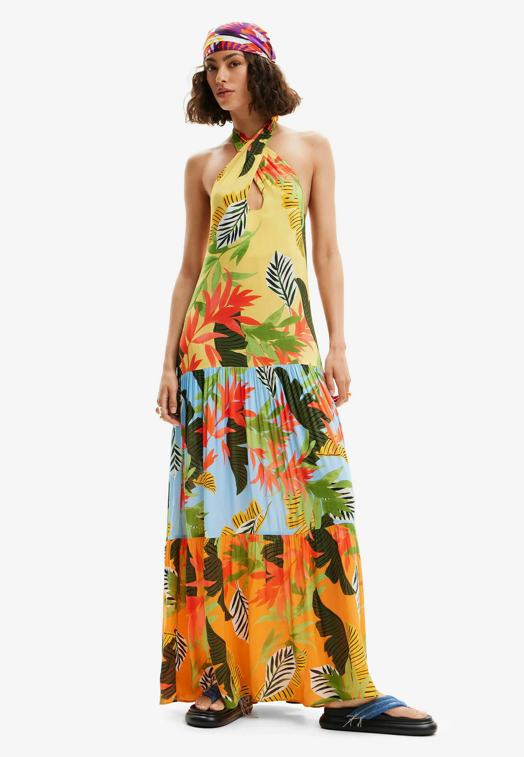 TROPICAL HALTER NECK  - Vestito lungo