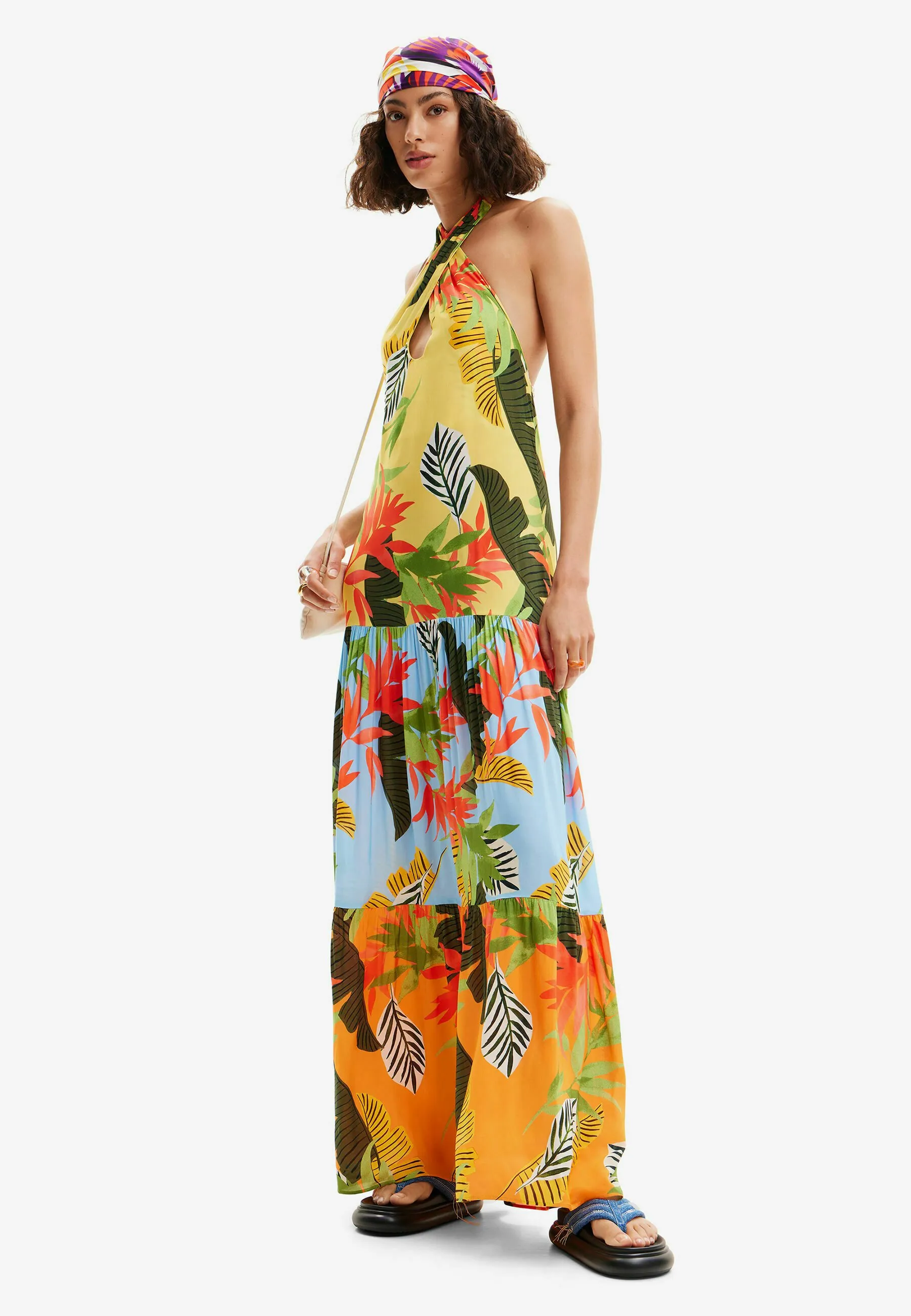 TROPICAL HALTER NECK  - Vestito lungo